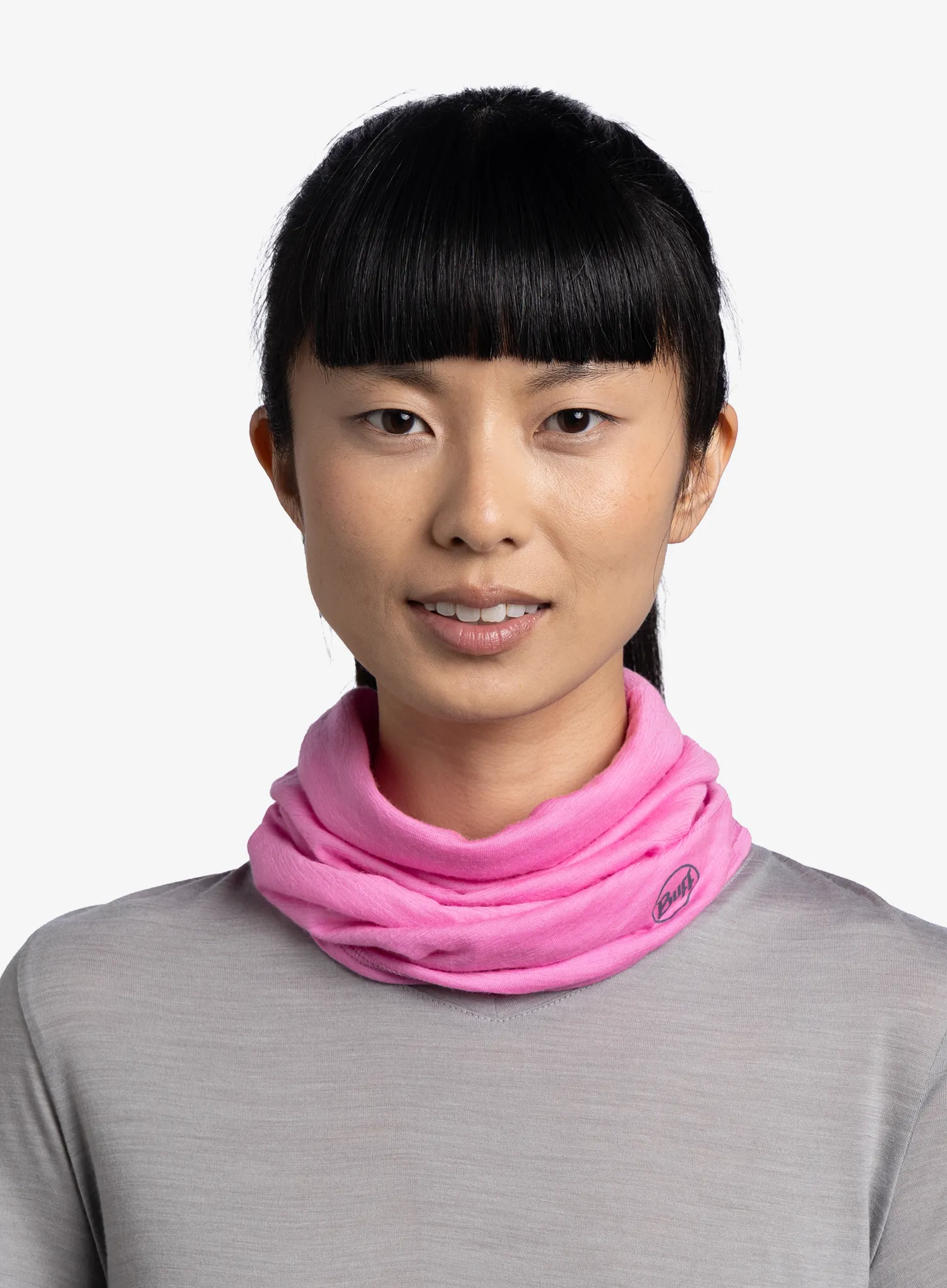 Многофункционален шал Buff Lightweight Merino Wool - solid fluor fuchsia
