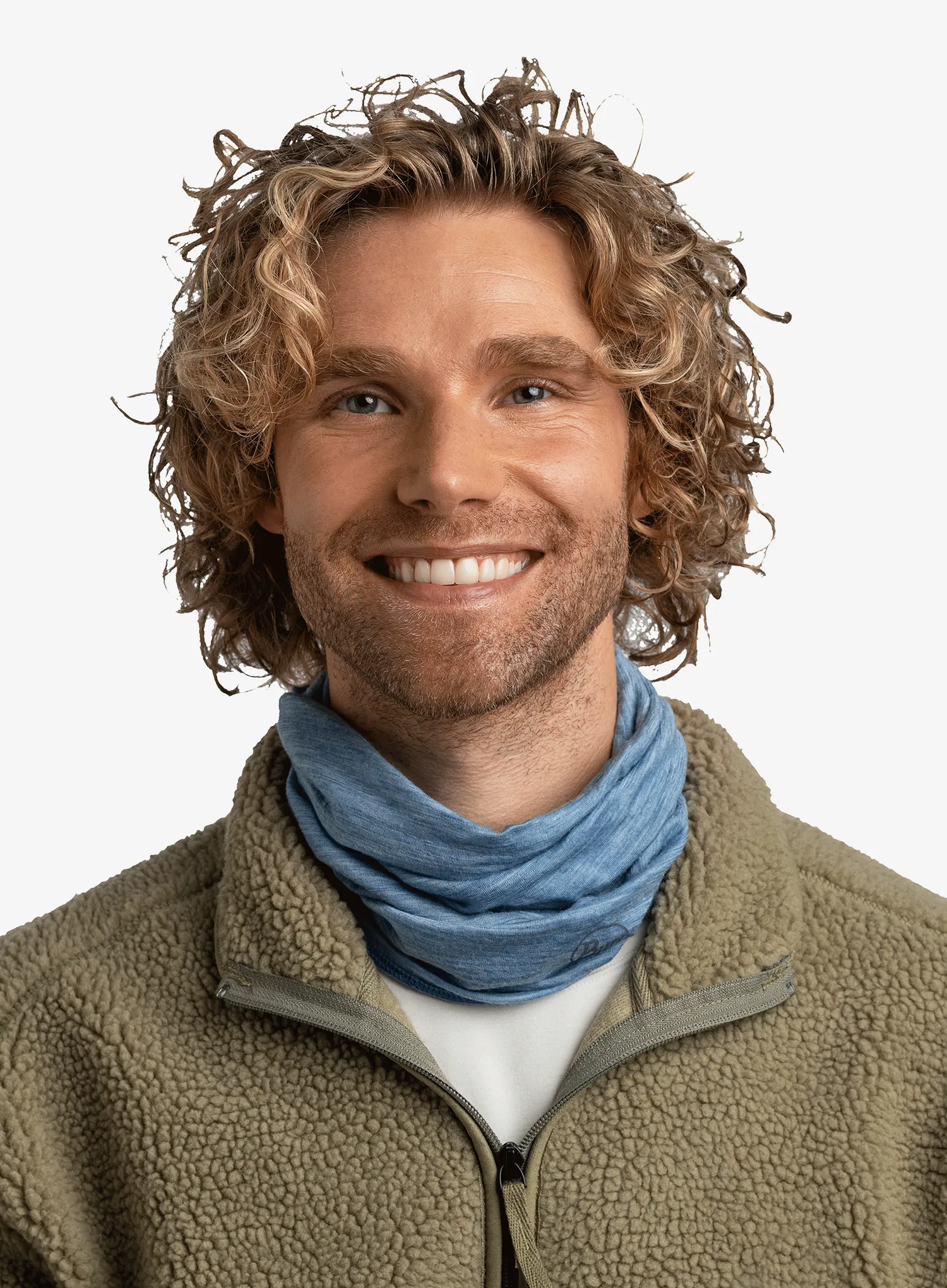Многофункционален шал Buff Lightweight Merino Wool - solid lake blue