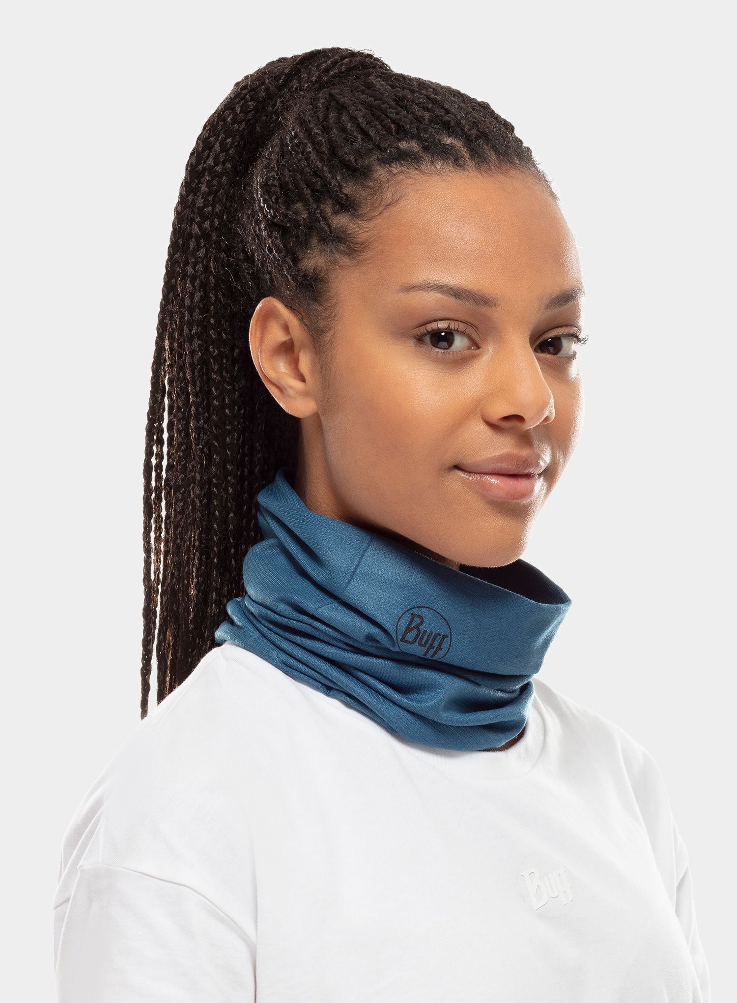 Многофункционален шал Buff CoolNet UV+ Insect Shield - solid eclipse blue