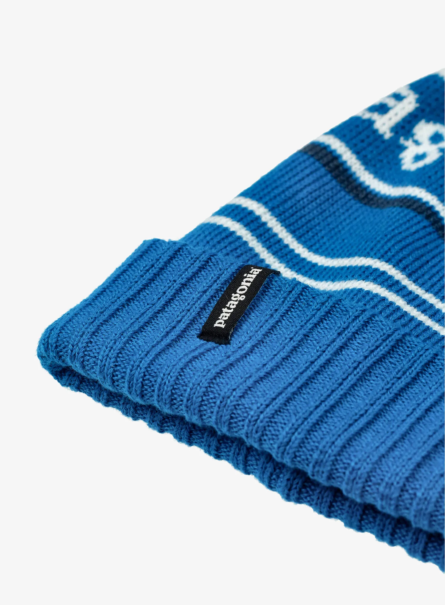 Детска шапка Patagonia Powder Town Beanie - park stripe/endless blue
