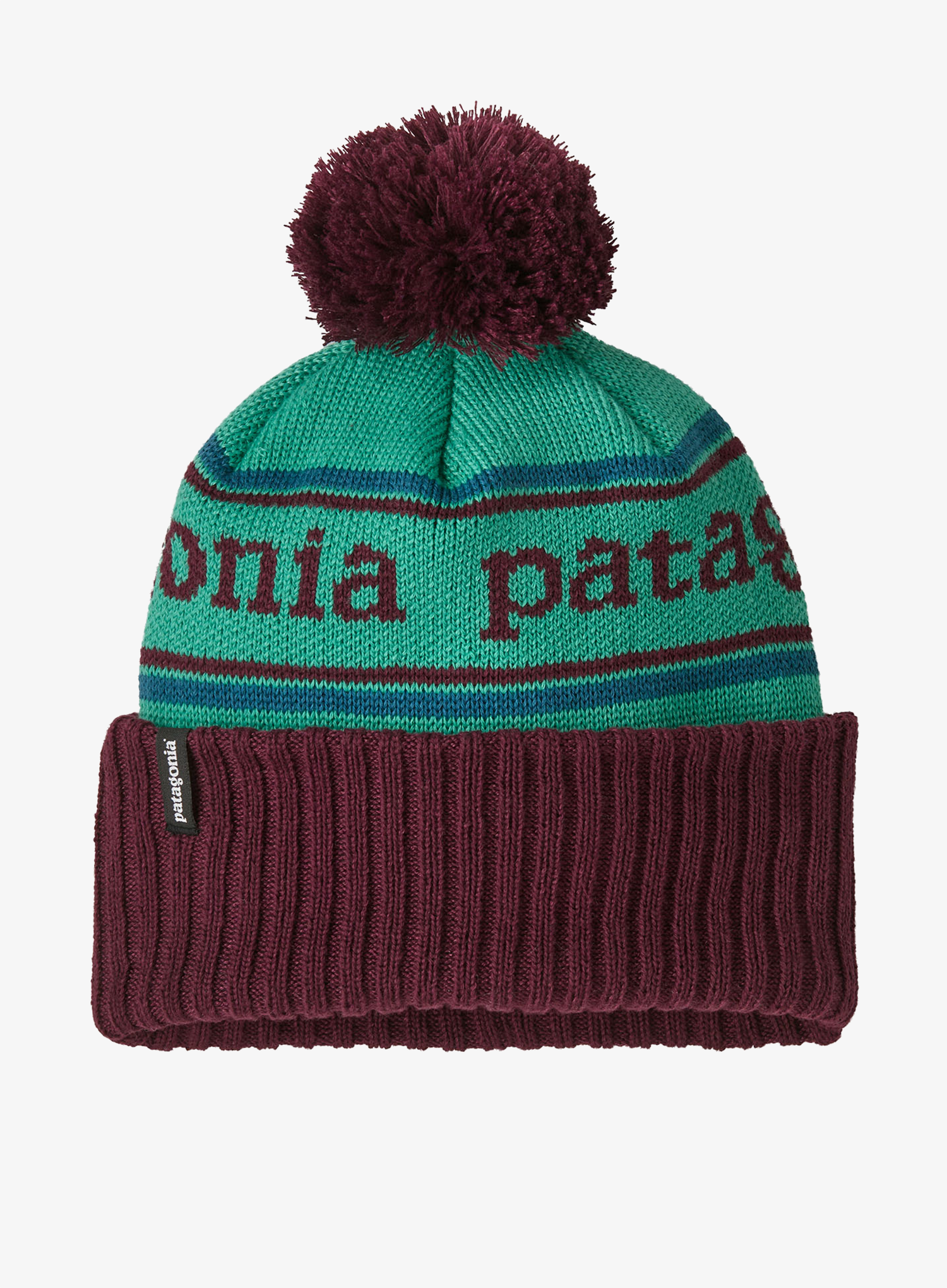 Детска шапка Patagonia Powder Town Beanie - park stripe/solo teal