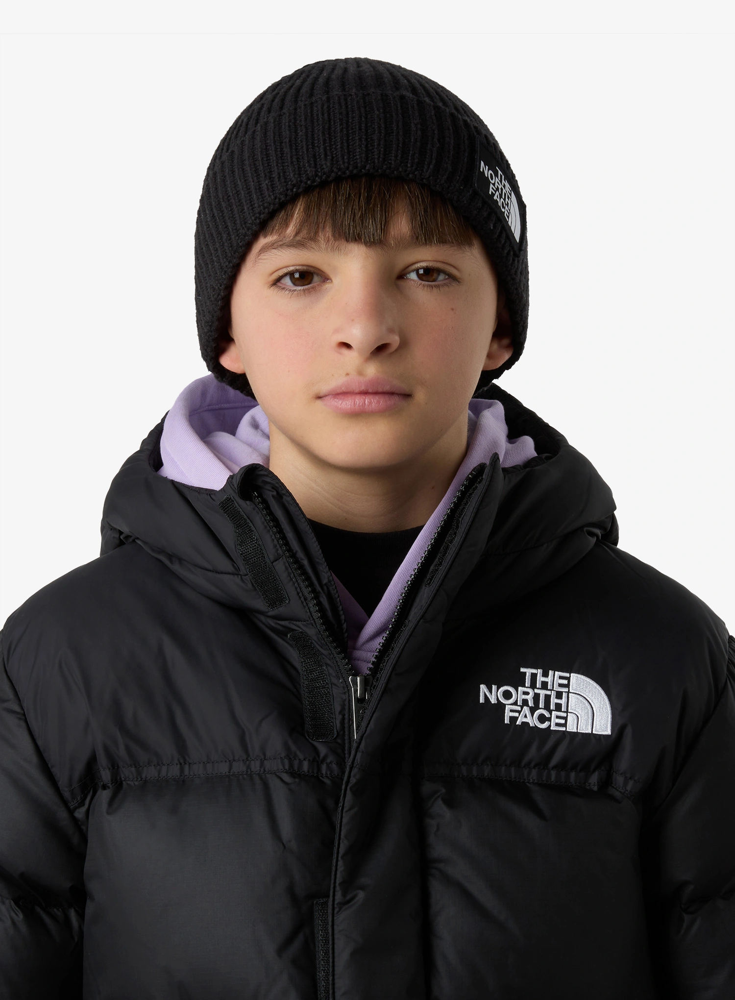 Детска шапка The North Face Logo Box Cuffed Beanie - tnf black