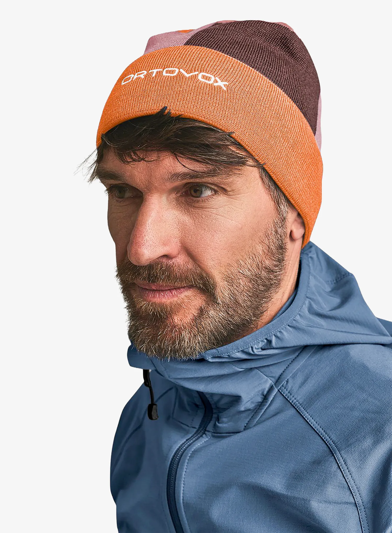 Термоактивна шапка Ortovox Patchwork Beanie - faded tangerine