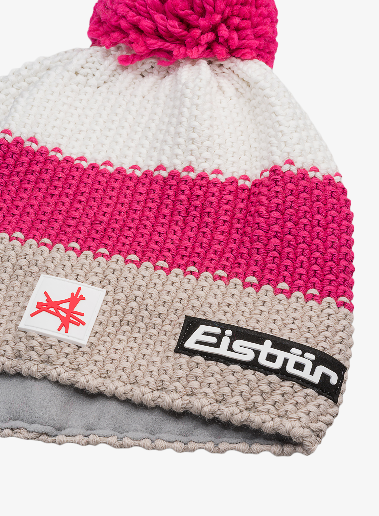 Зимна шапка Eisbar Star Pompon MU SA - brushed silver/pittipink