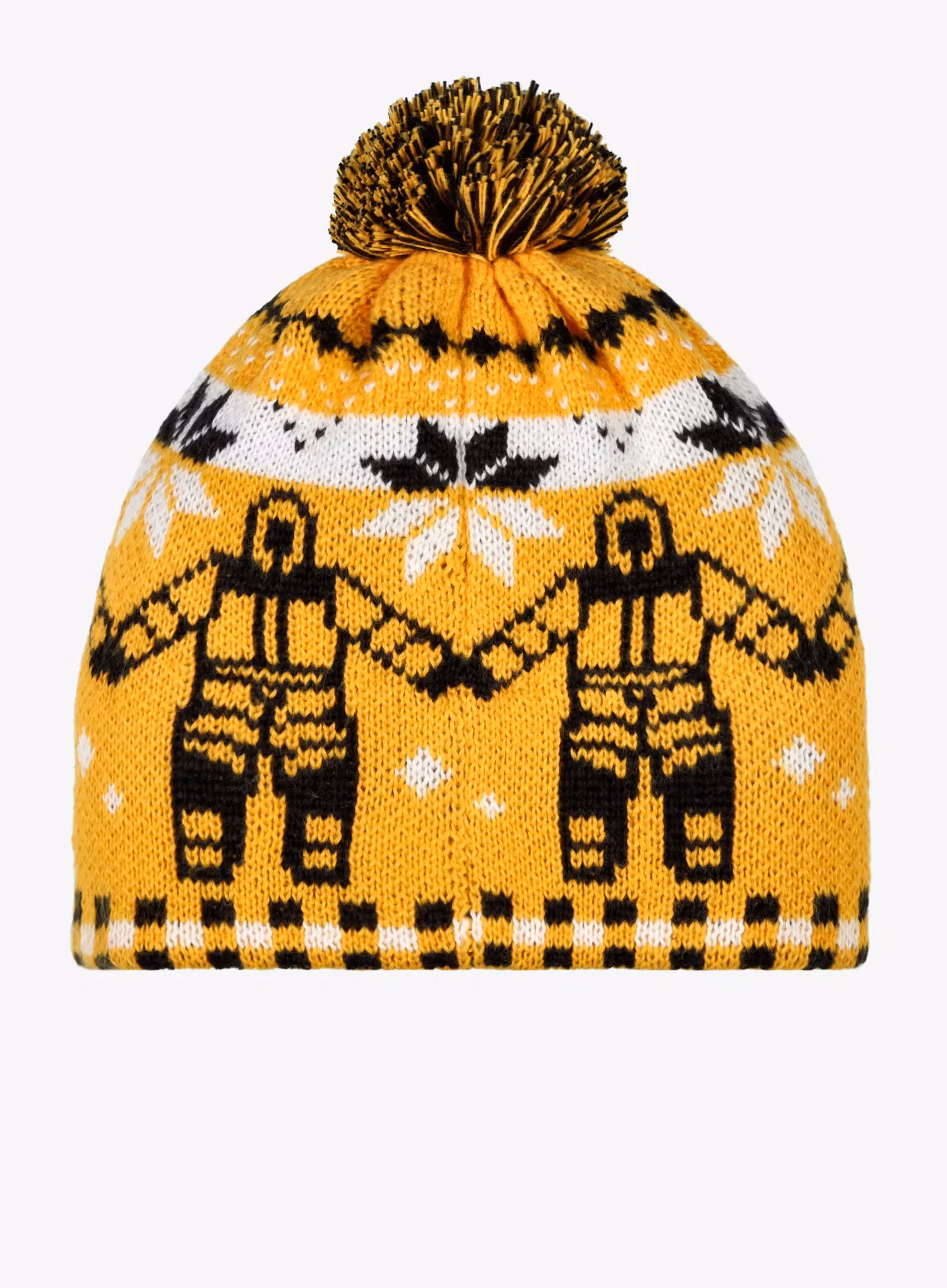 Зимна шапка The North Face Cabin Ski Tuke - gold him suit jacquard/pom