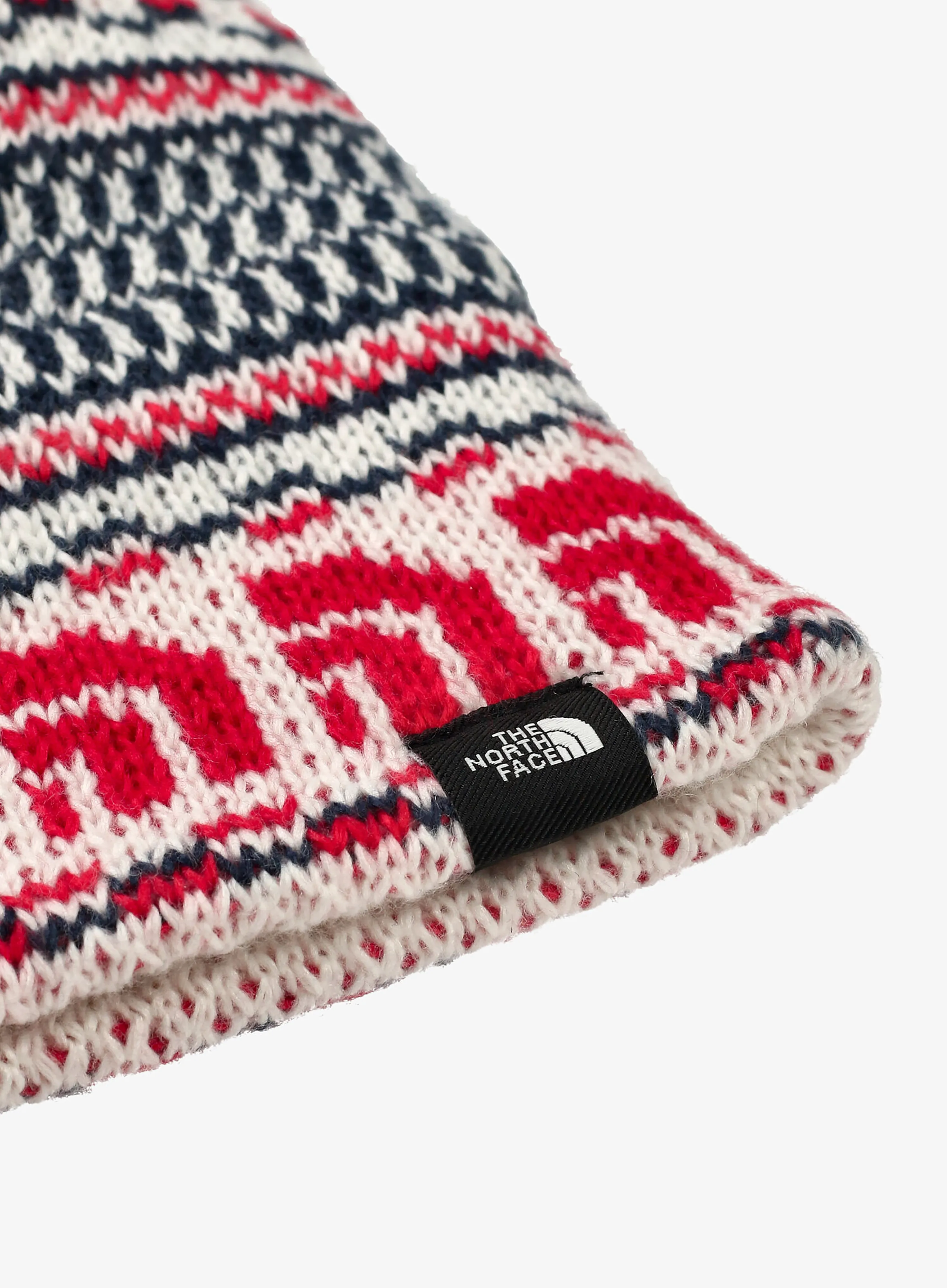 Зимна шапка The North Face Cabin Ski Tuke - white dune jacquard/pom