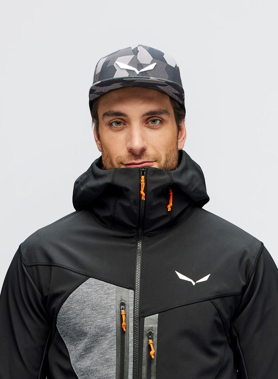 Шапка с козирка Salewa Puez Camou Flat Cap - asphalt