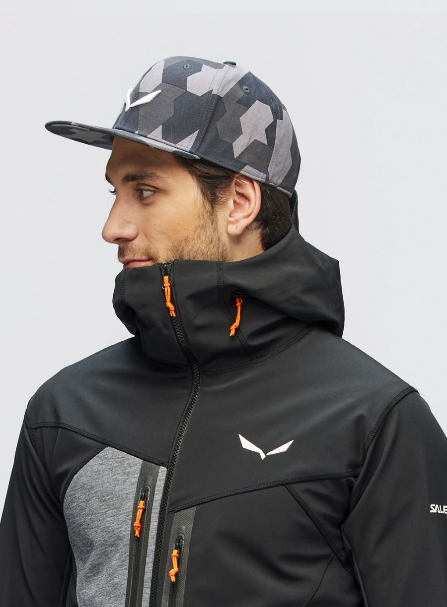 Шапка с козирка Salewa Puez Camou Flat Cap - asphalt