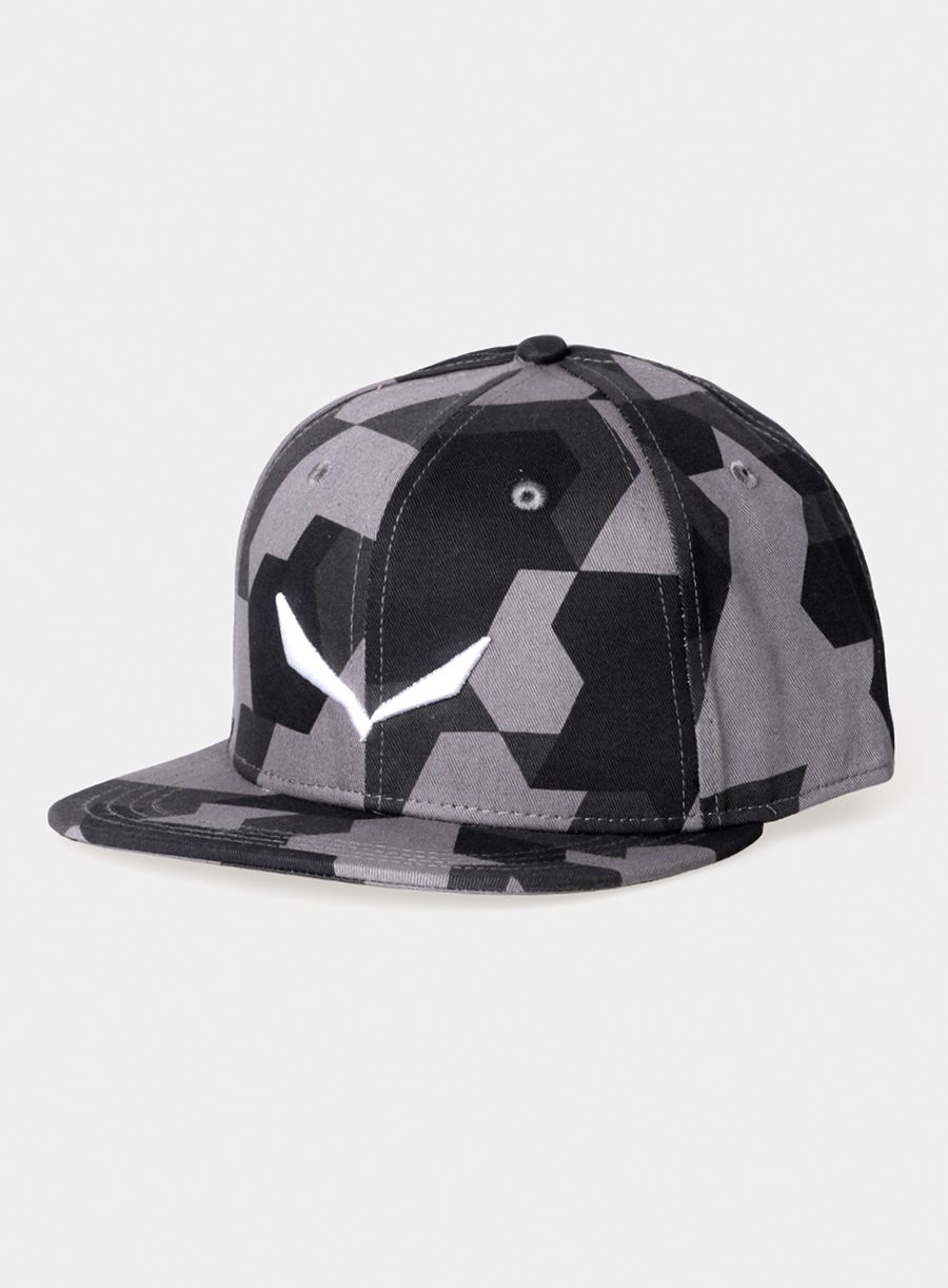 Шапка с козирка Salewa Puez Camou Flat Cap - asphalt