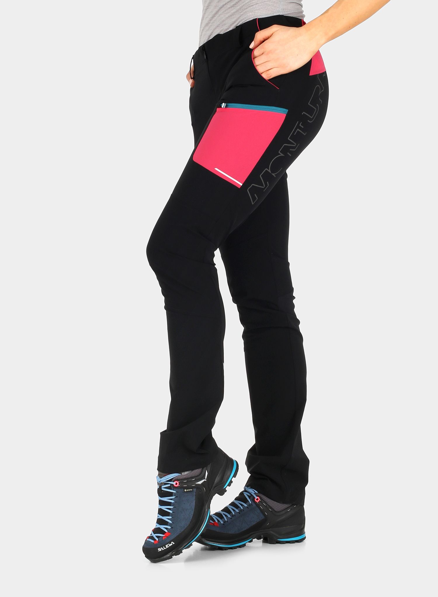Дамски катерачни панталони Montura Brick Pants - black/sugar rose