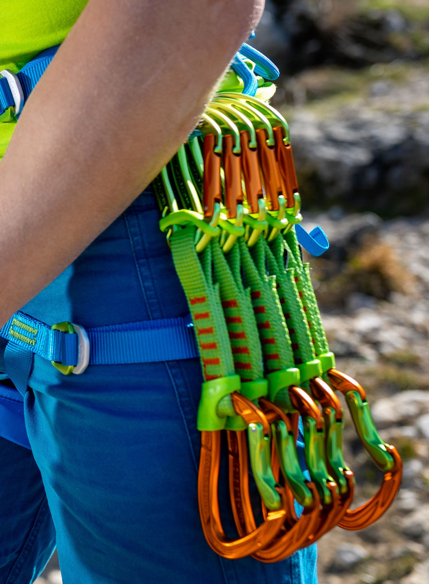 Катерачна примка Climbing Technology Nimble Fixbar Set NY 12 cm - green/orange
