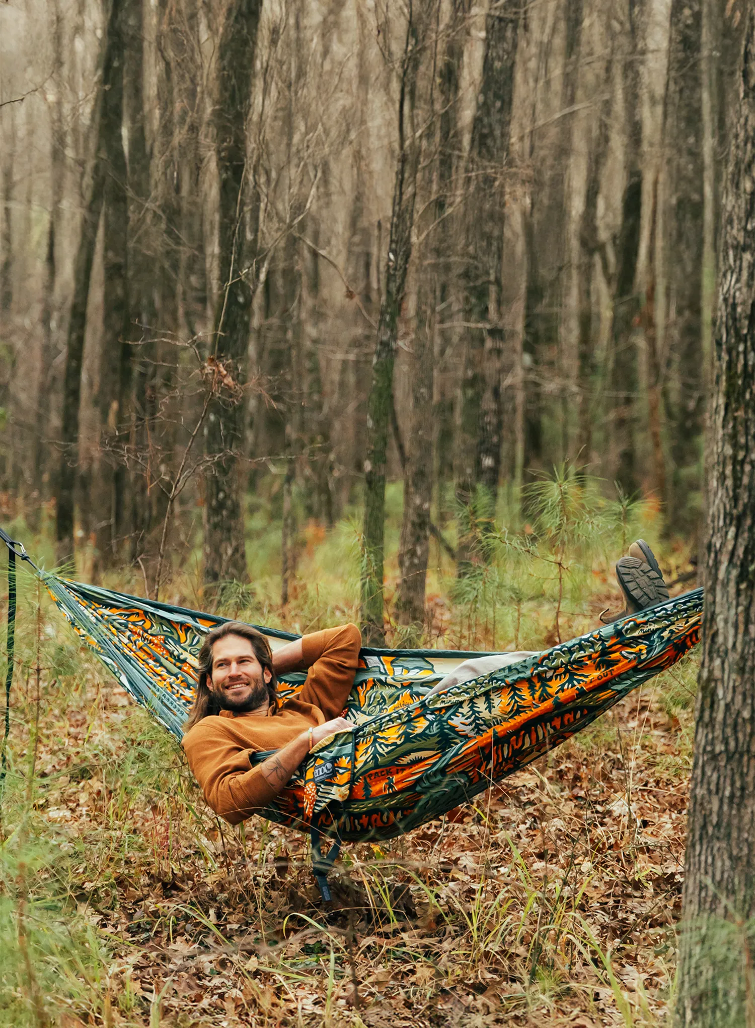 Двуместен туристически хамак ENO DoubleNest Print - Giving Back Hammock - keep it wild/spruce