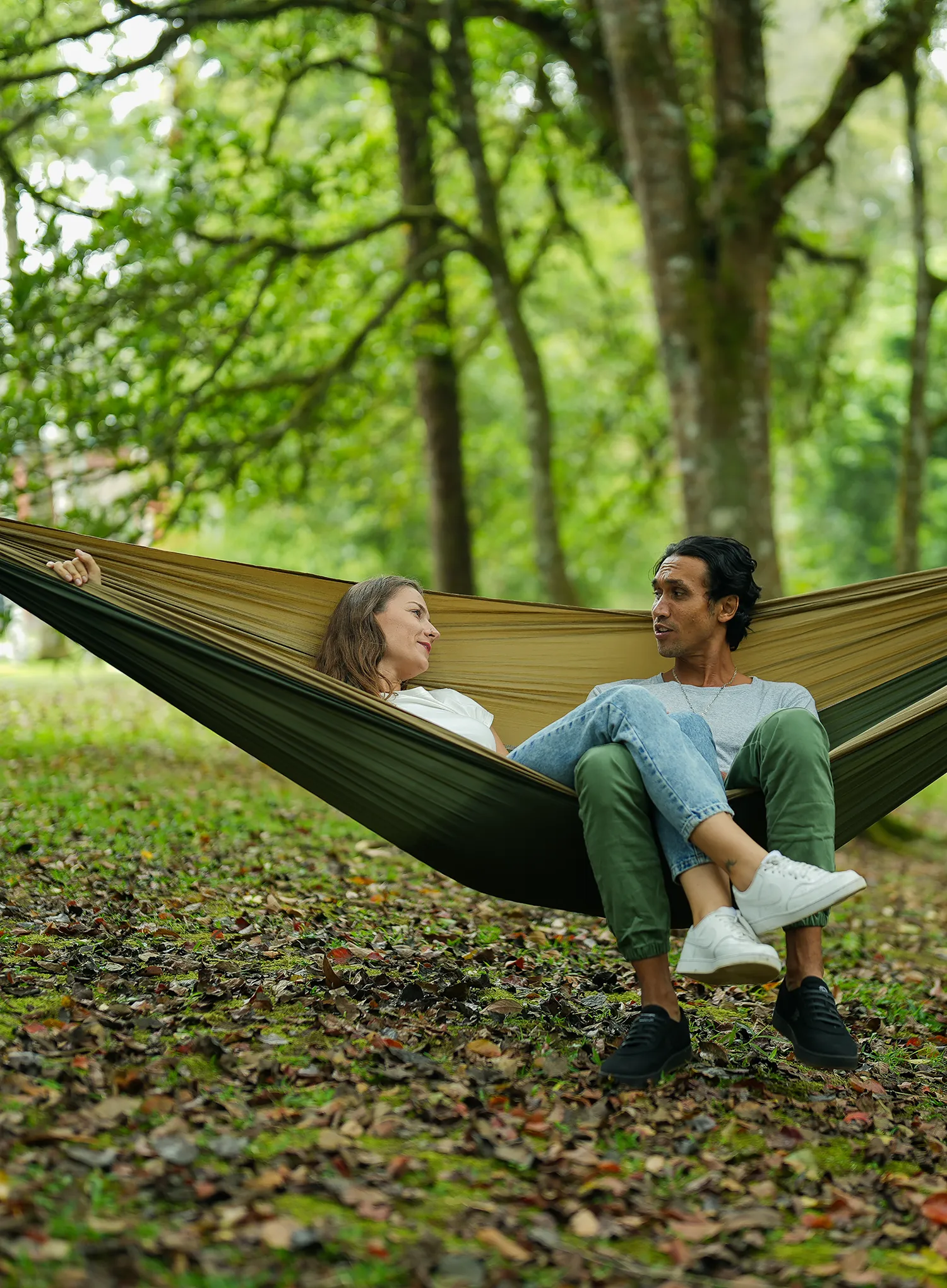 Туристически хамак Ticket To The Moon King Size Hammock - army green/brown