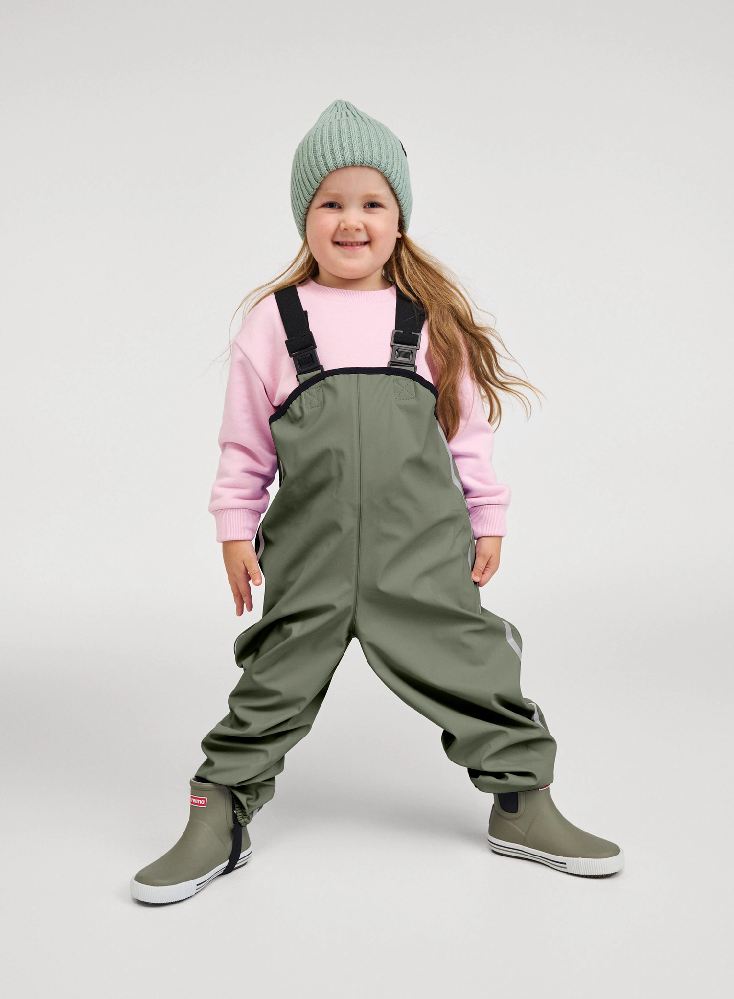 Детски гумени ботуши Reima Ankles - greyish green