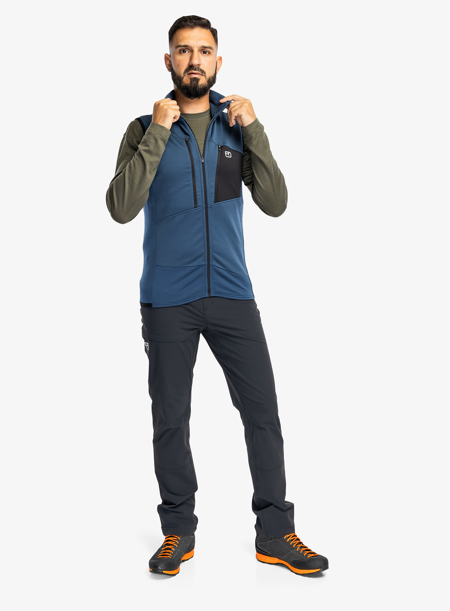 Елек Ortovox Fleece Grid Vest - blue nunatak