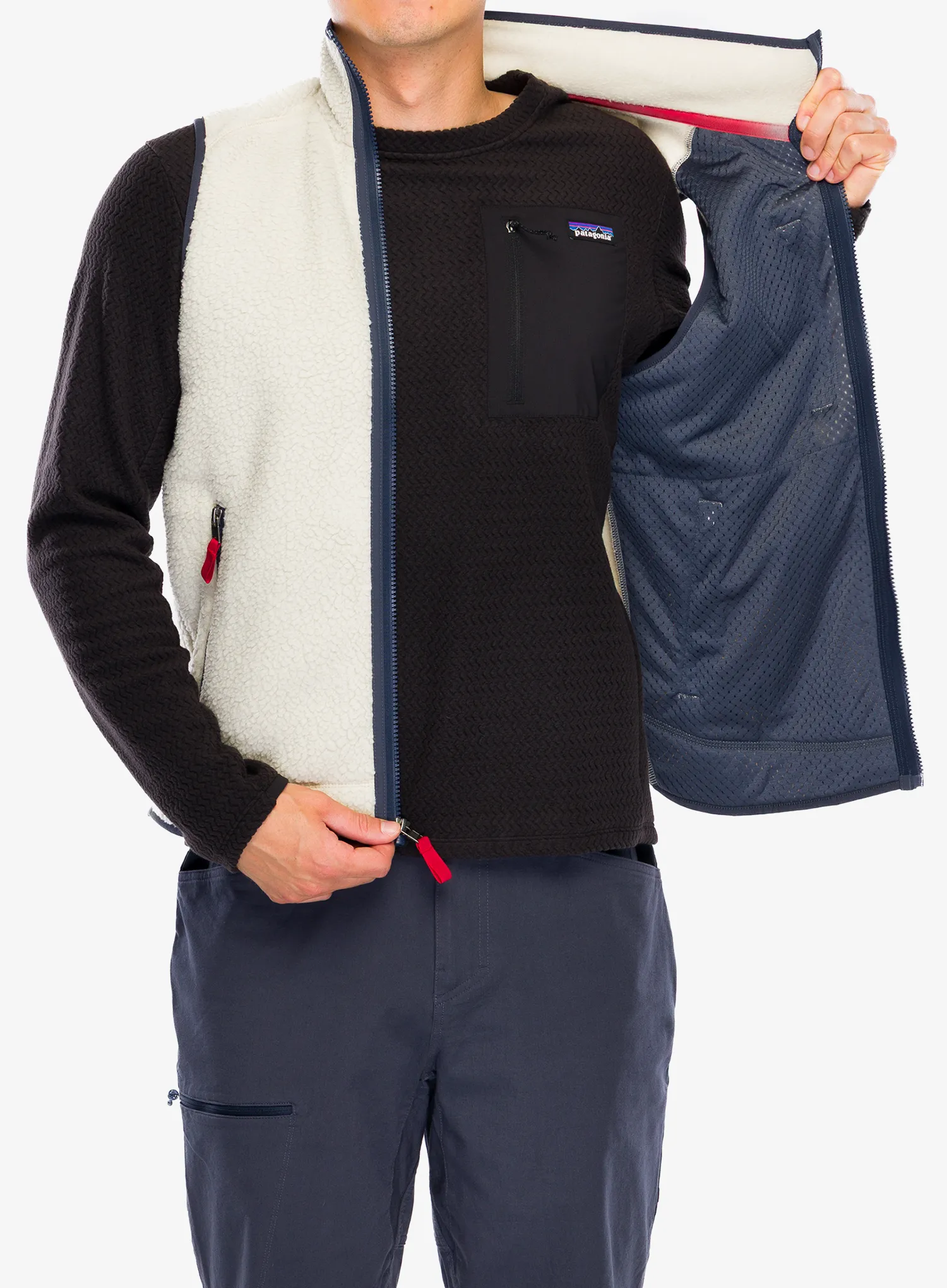 Елек Patagonia Retro Pile Vest - pelican/smolder blue