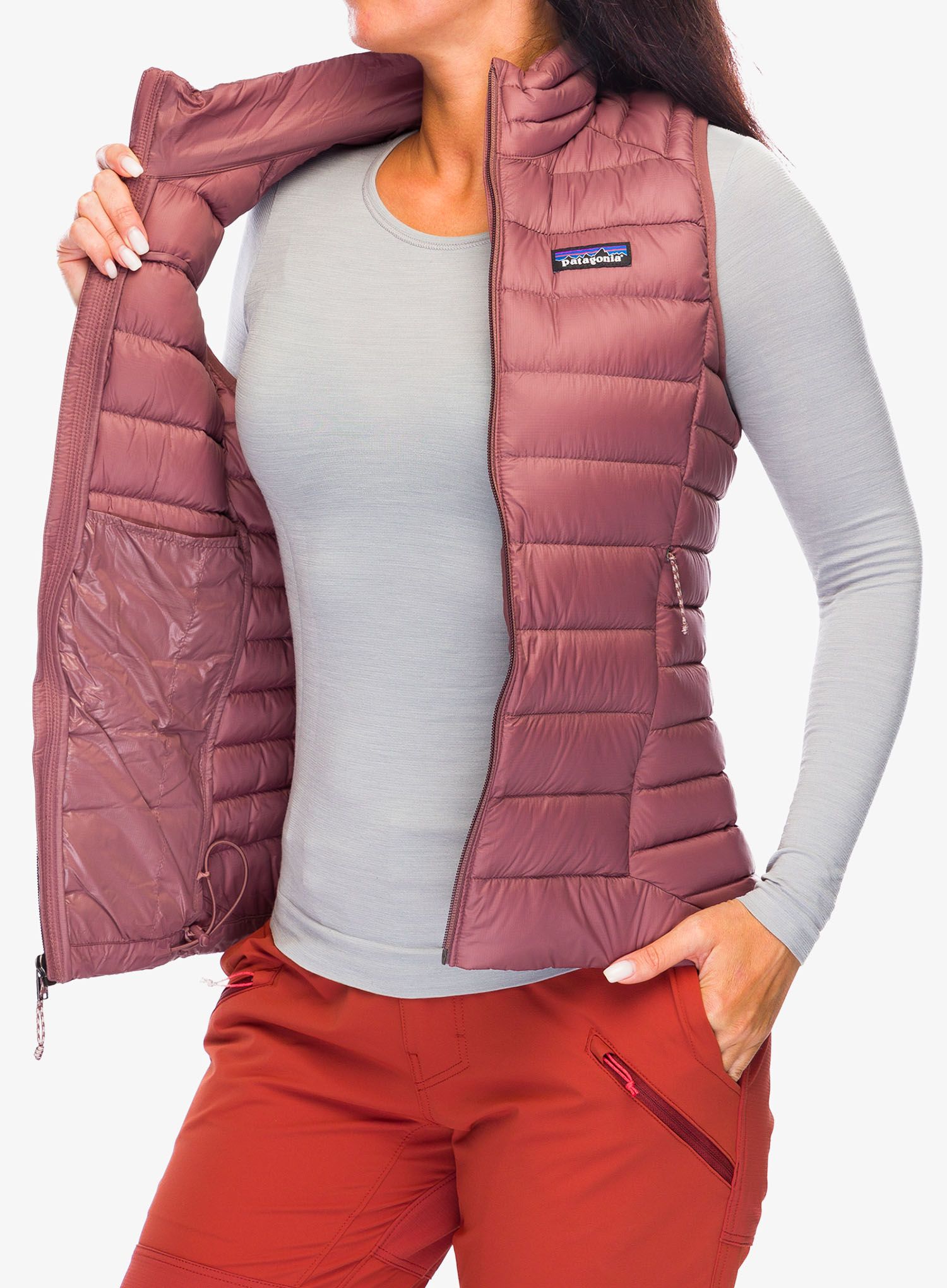 Дамски пухен елек Patagonia Down Sweater Vest - dulse mauve