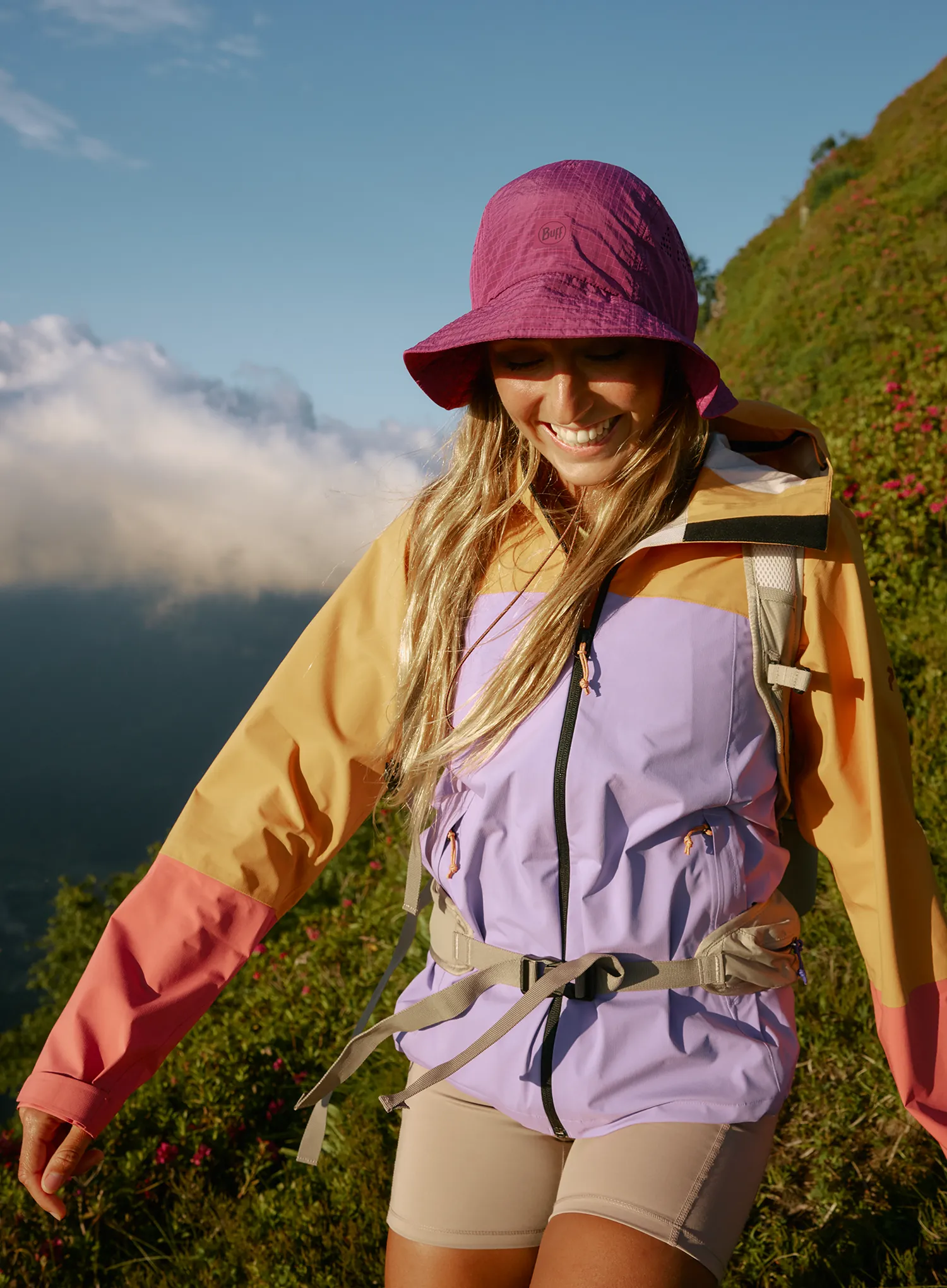 Туристическа шапка Buff Go Bucket Hat - solid purplish