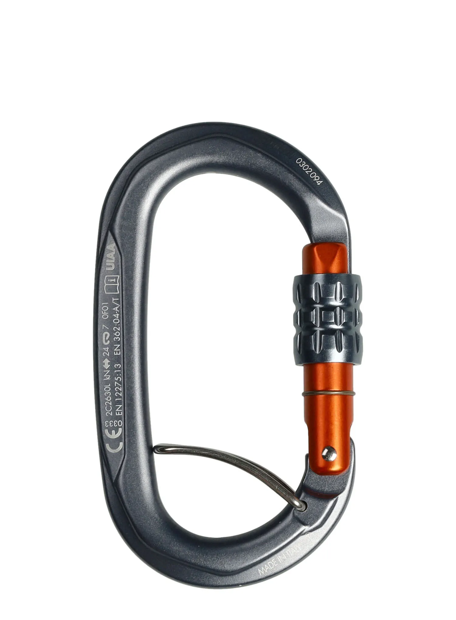 Катерачен карабинер SKYLOTEC Obx SGL - titanium/grey/orange