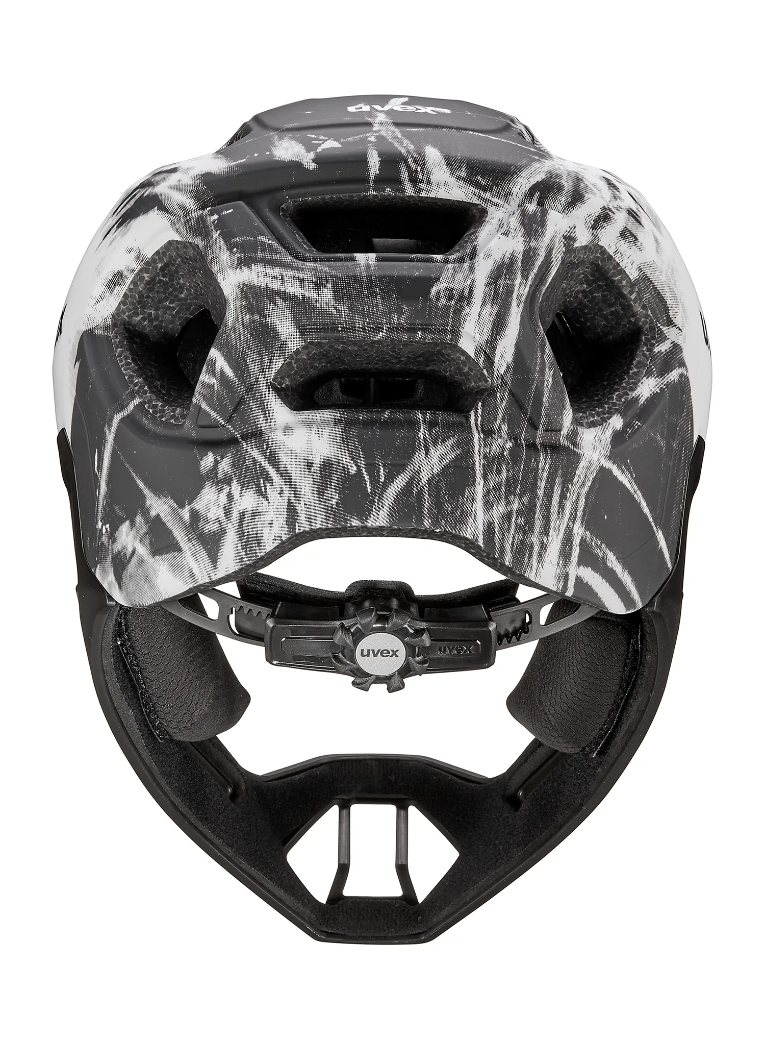 Каска за деца Uvex React Jr. Fullface - black/white matt