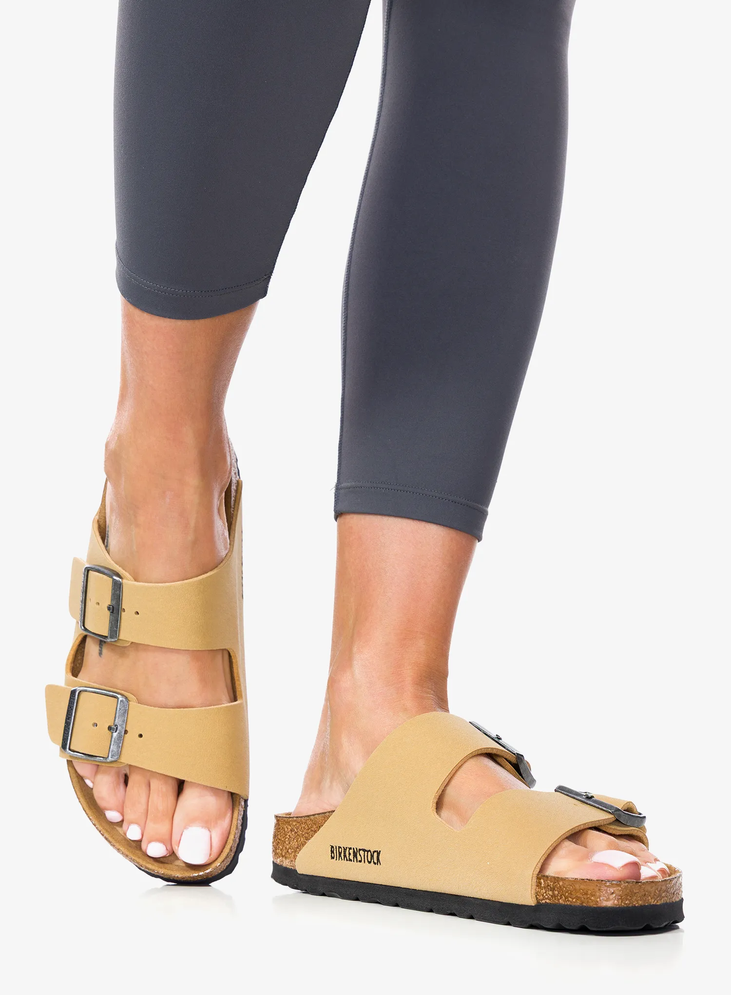 Дамски чехли Birkenstock Arizona Birko-Flor Nubuk - latte cream