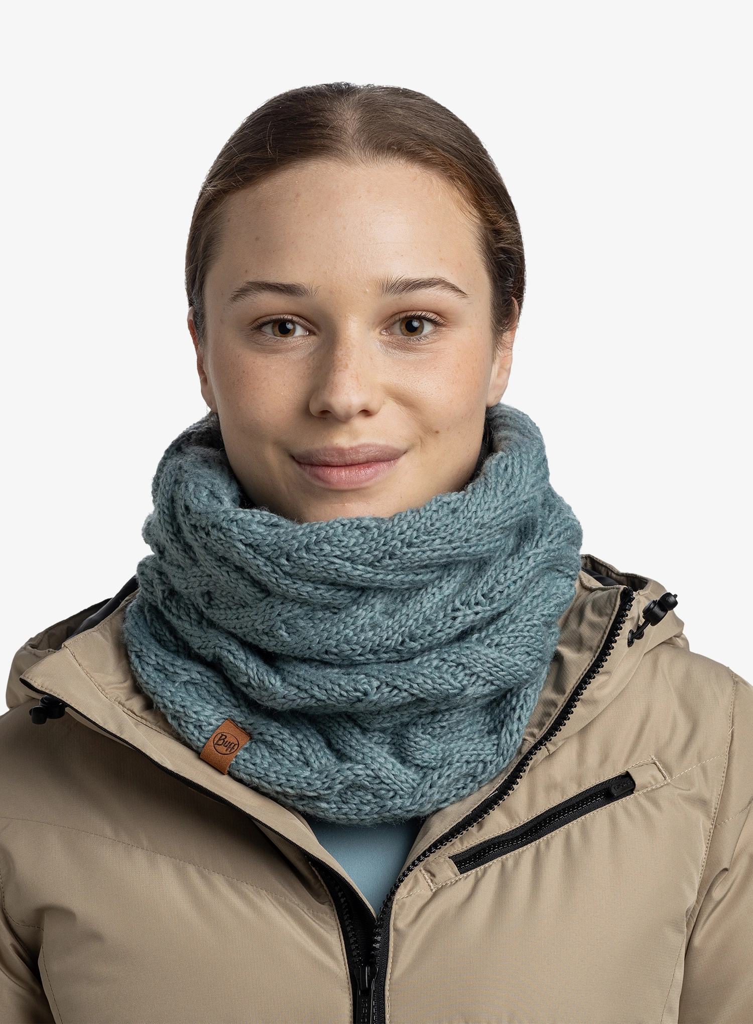 Дамска бандана Buff Knitted&Fleece Neckwarmer Caryn - blue glass