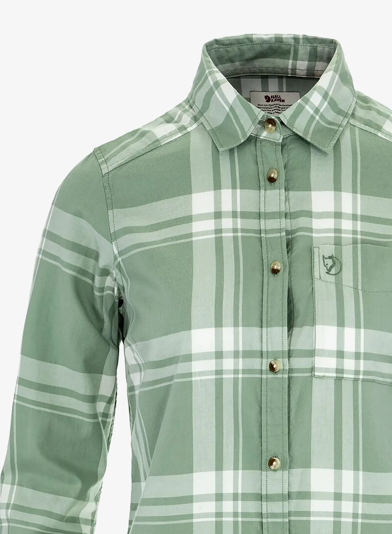 Дамска туристическа риза Fjallraven Ovik Lite Flannel Shirt - misty green/eggshell