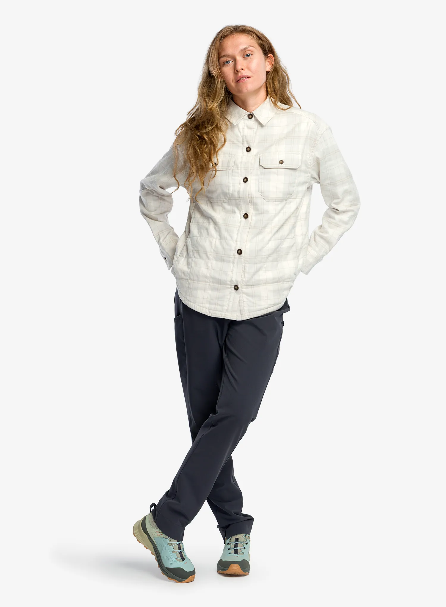 Дамска туристическа риза Royal Robbins Vista Flannel Shacket - chalk alpine pld