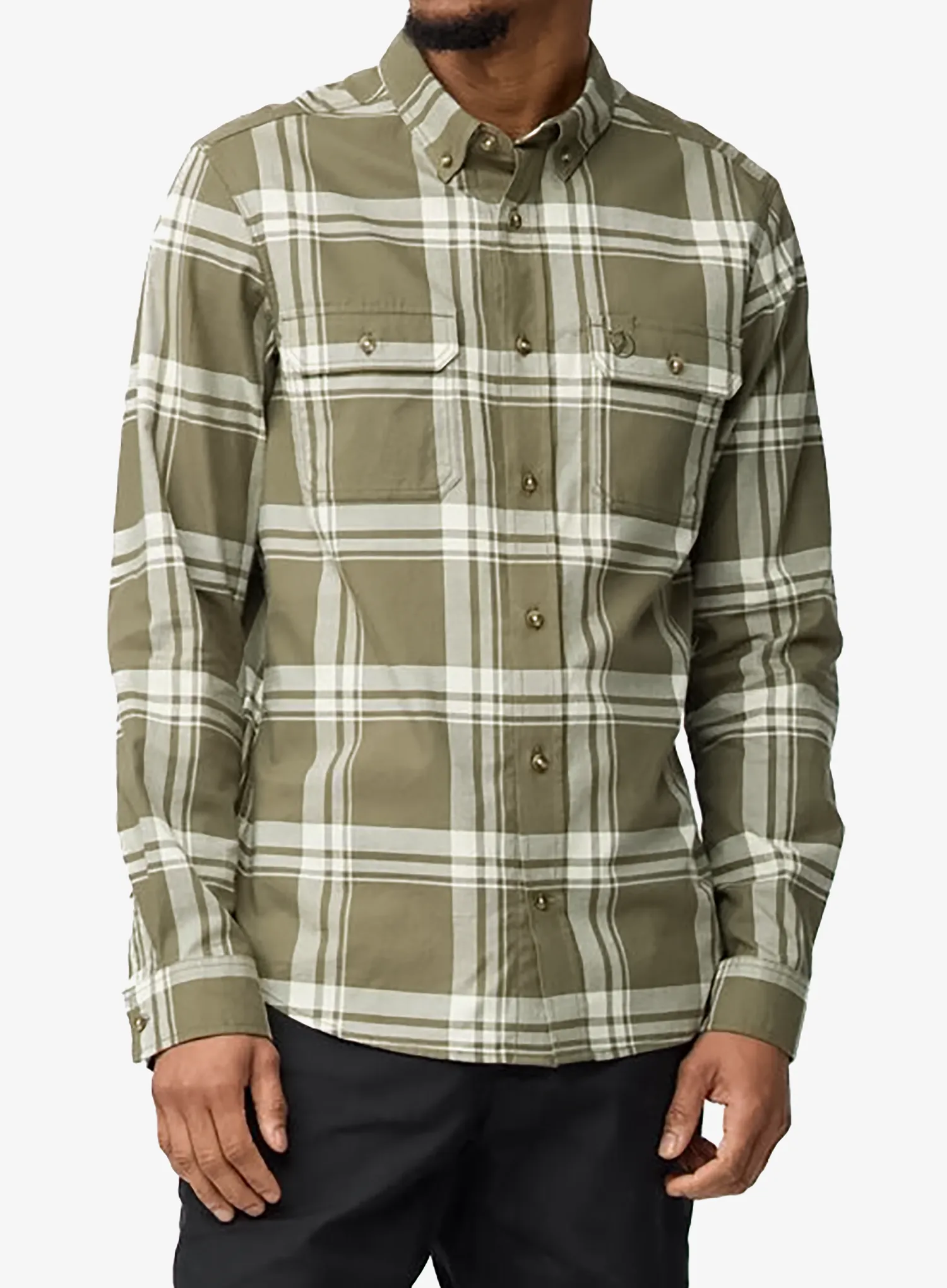qweFjallravenOvikLiteFlannelShirtlaurelgreenchalkwhite7323451114427a.webp