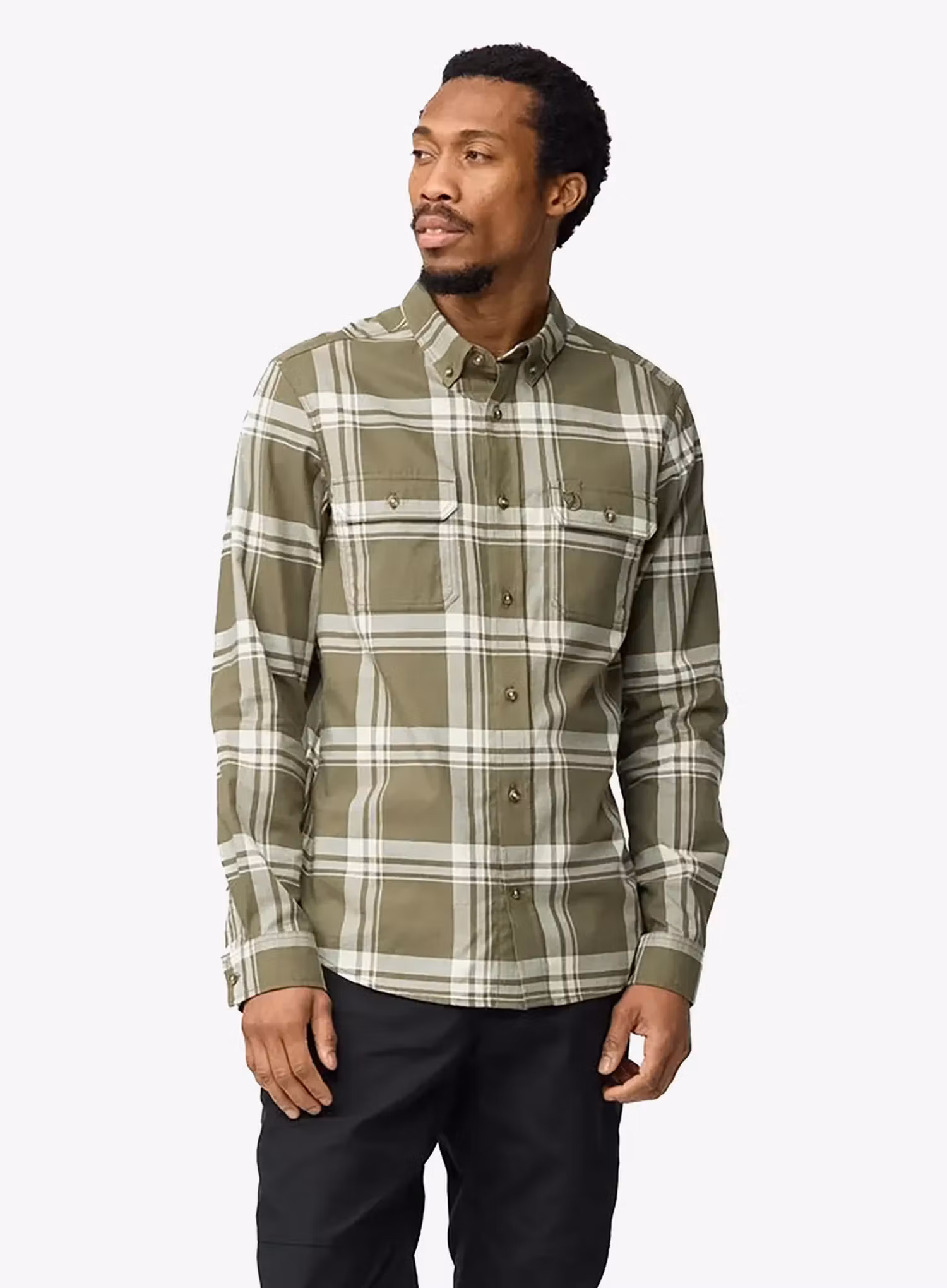 qweFjallravenOvikLiteFlannelShirtlaurelgreenchalkwhite7323451114427c_3550.webp