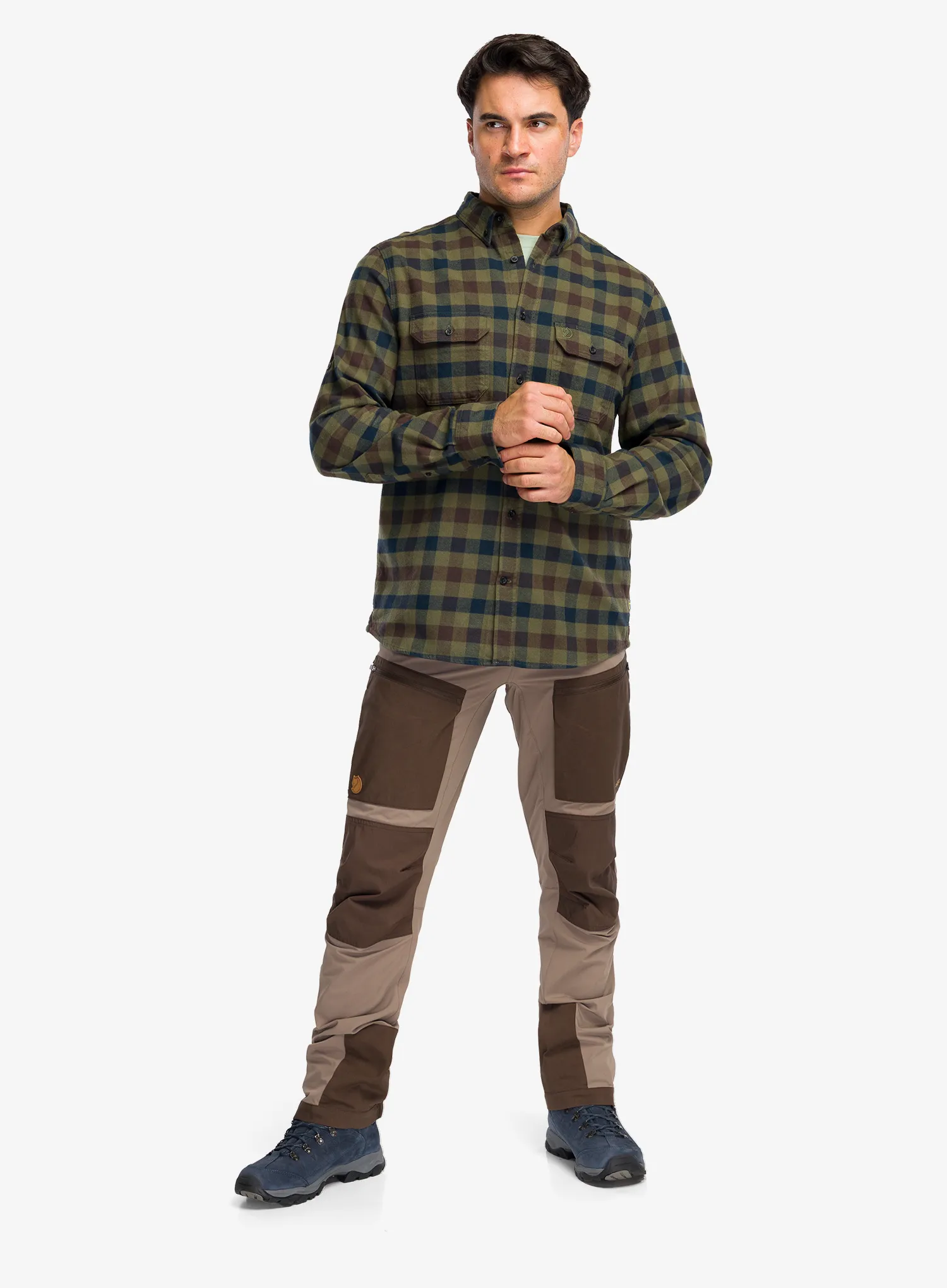 Туристическа риза Fjallraven Skog Relaxed Shirt - laurel green/dark navy