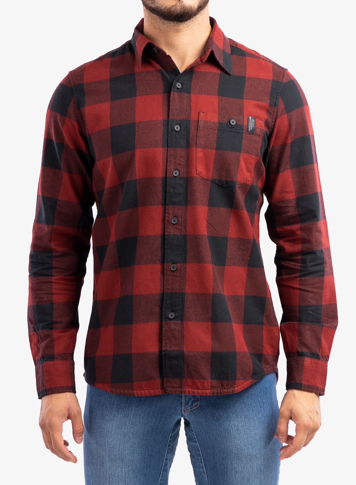 Туристическа риза Black Diamond Zodiac LS Flannel Shirt - dark crimson/smoke plaid