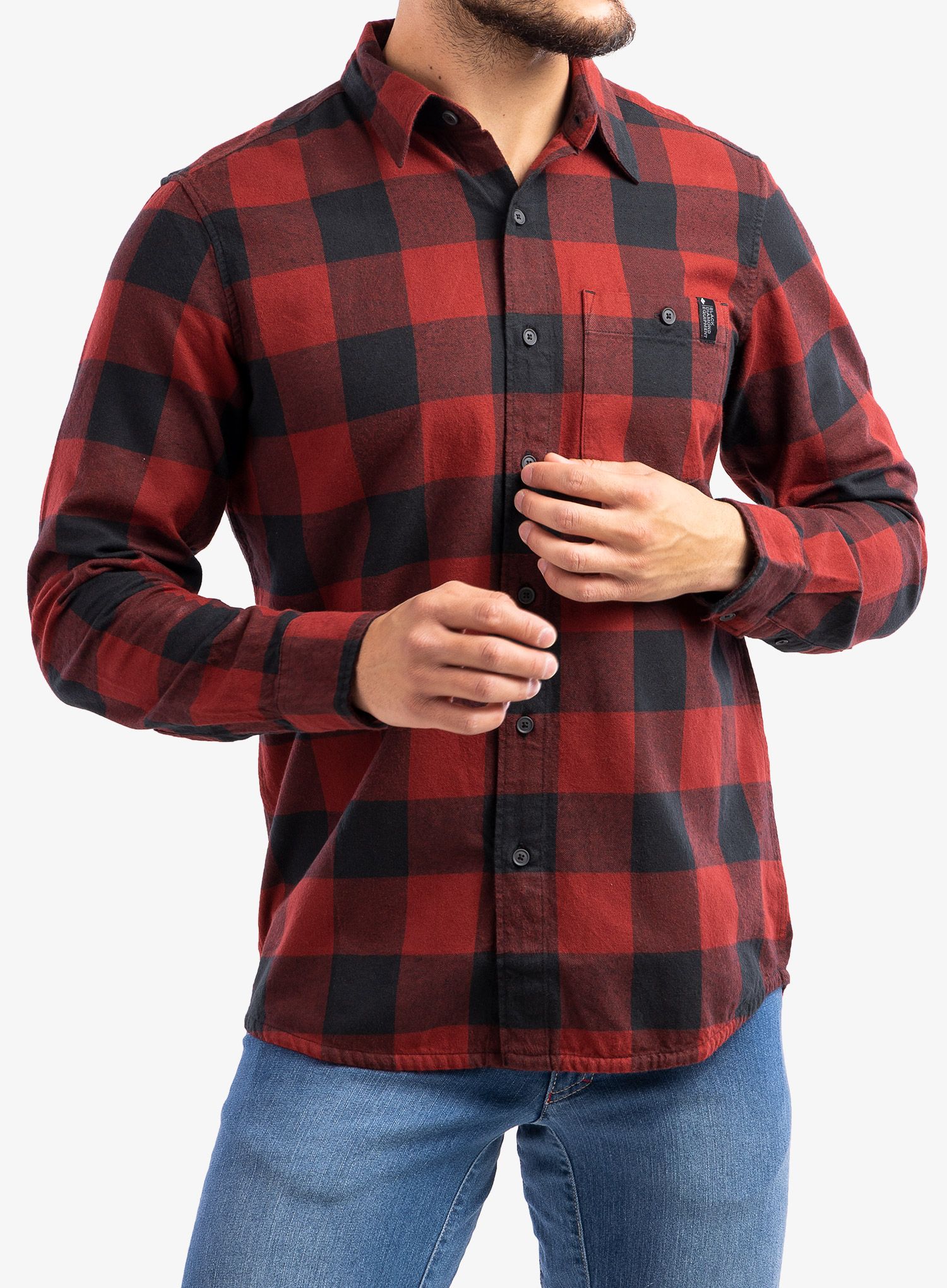 Туристическа риза Black Diamond Zodiac LS Flannel Shirt - dark crimson/smoke plaid