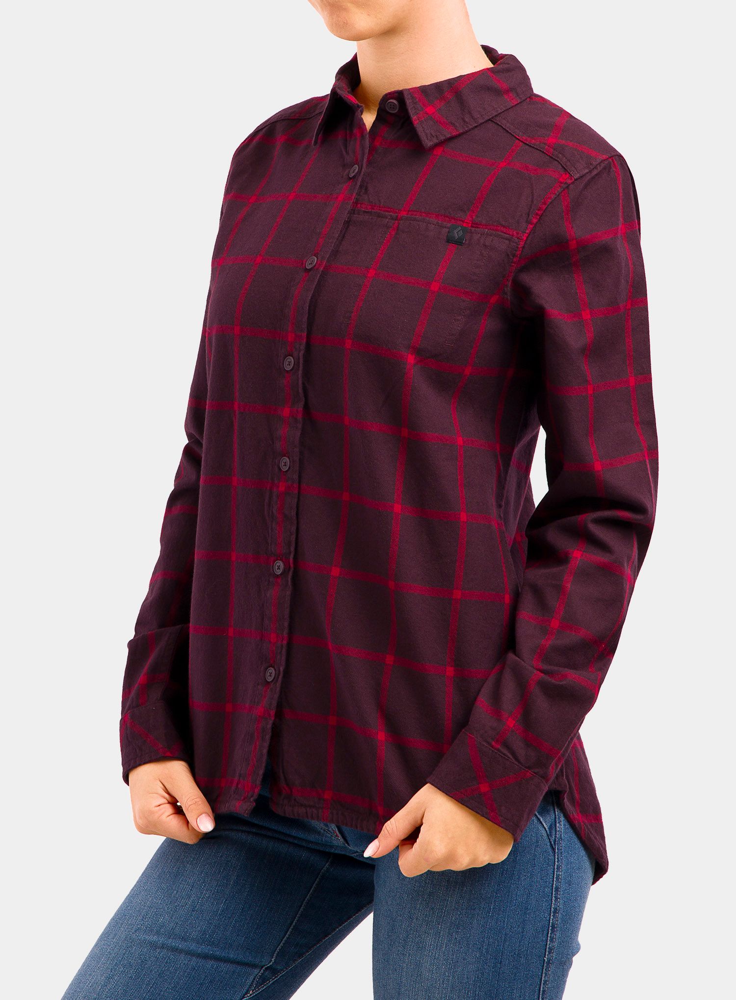 Дамска туристическа риза Black Diamond Serenity LS Flannel Shirt - bordeaux/vermillion plaid