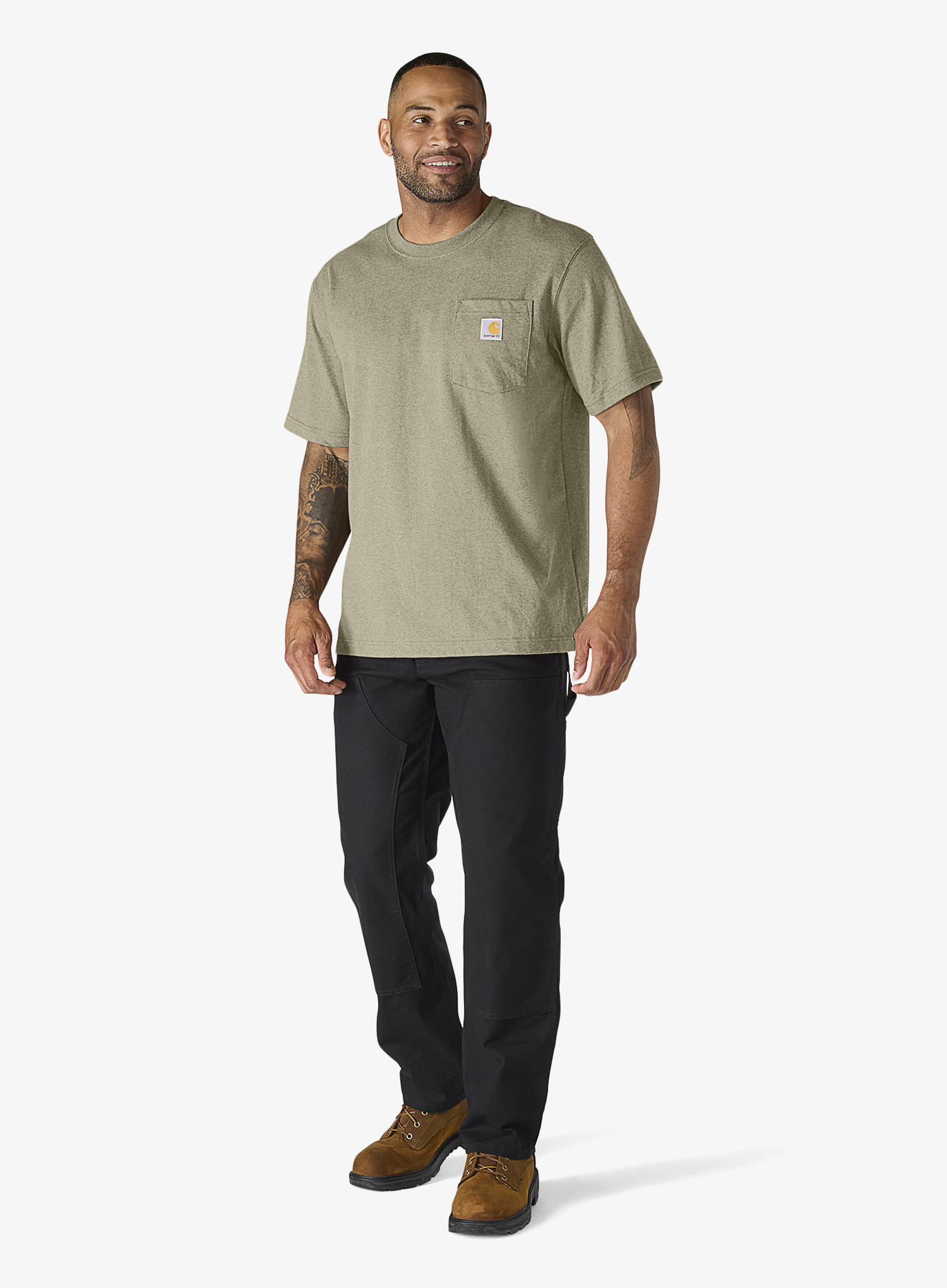Памучна тениска Carhartt Dearborn Relaxed Pocket T-Shirt - faded fatigue