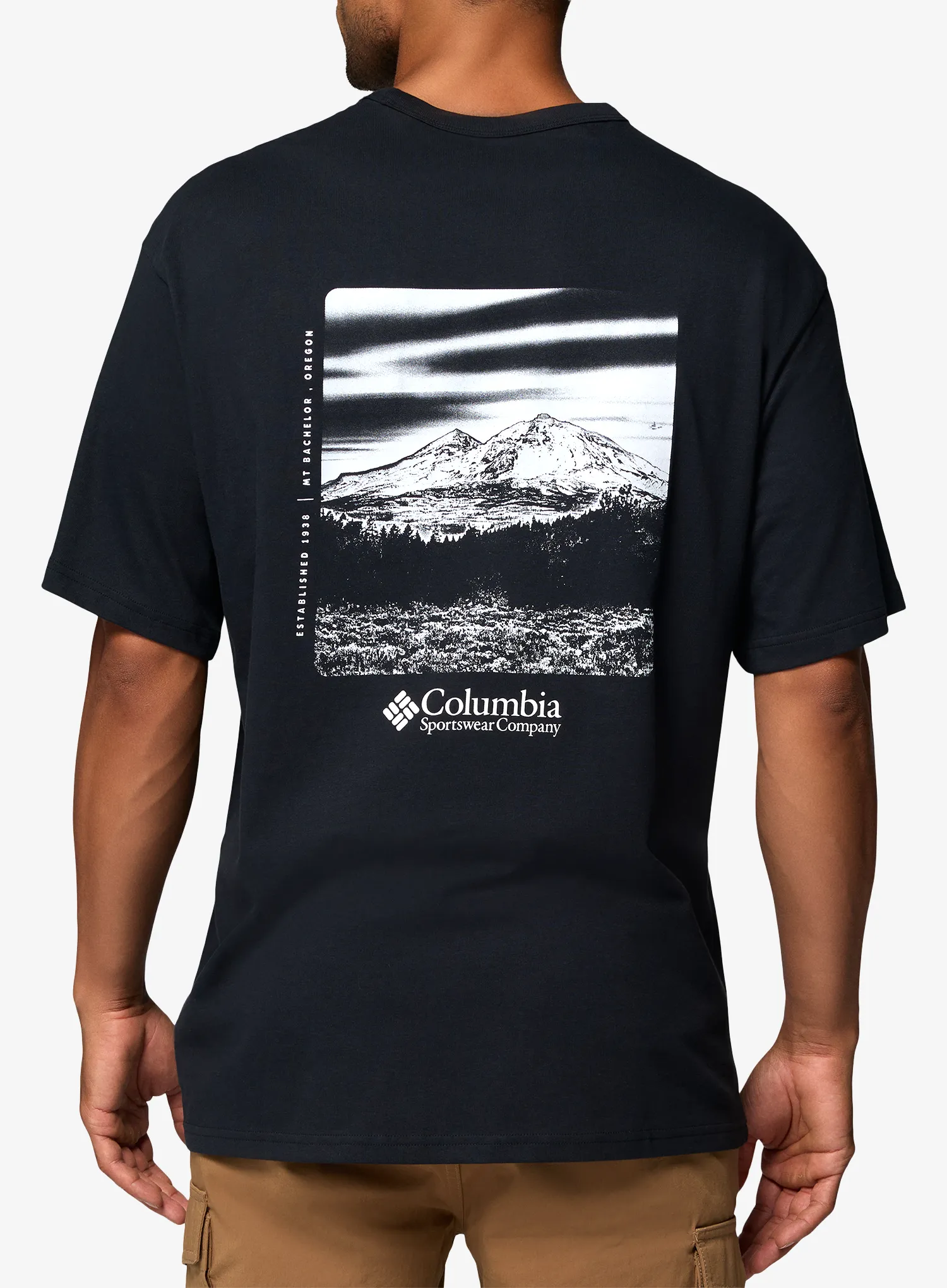 Памучна тениска Columbia CSC Heavyweight Back Graphic Tee - black/photoreal