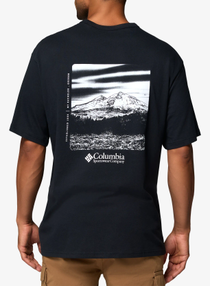 Памучна тениска Columbia CSC Heavyweight Back Graphic Tee - black/photoreal