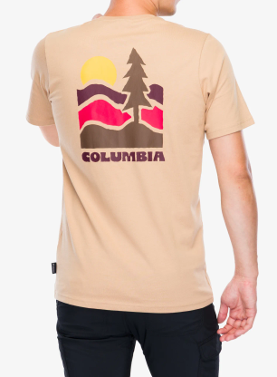 Памучна тениска Columbia Explorers Canyon Back S/S Tee - canoe/get hiked