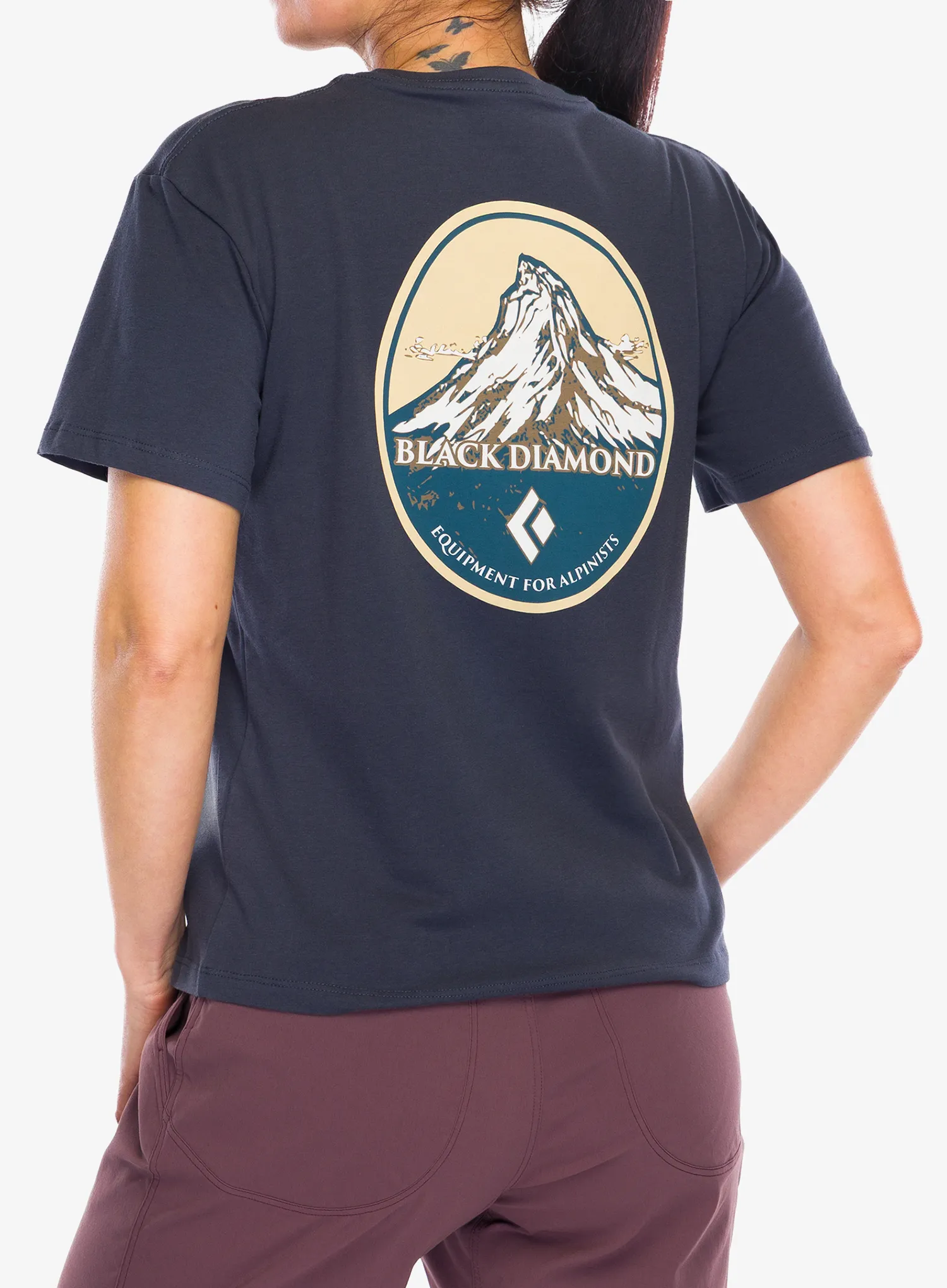 Дамска памучна тениска Black Diamond Heritage Badge SS Tee - charcoal