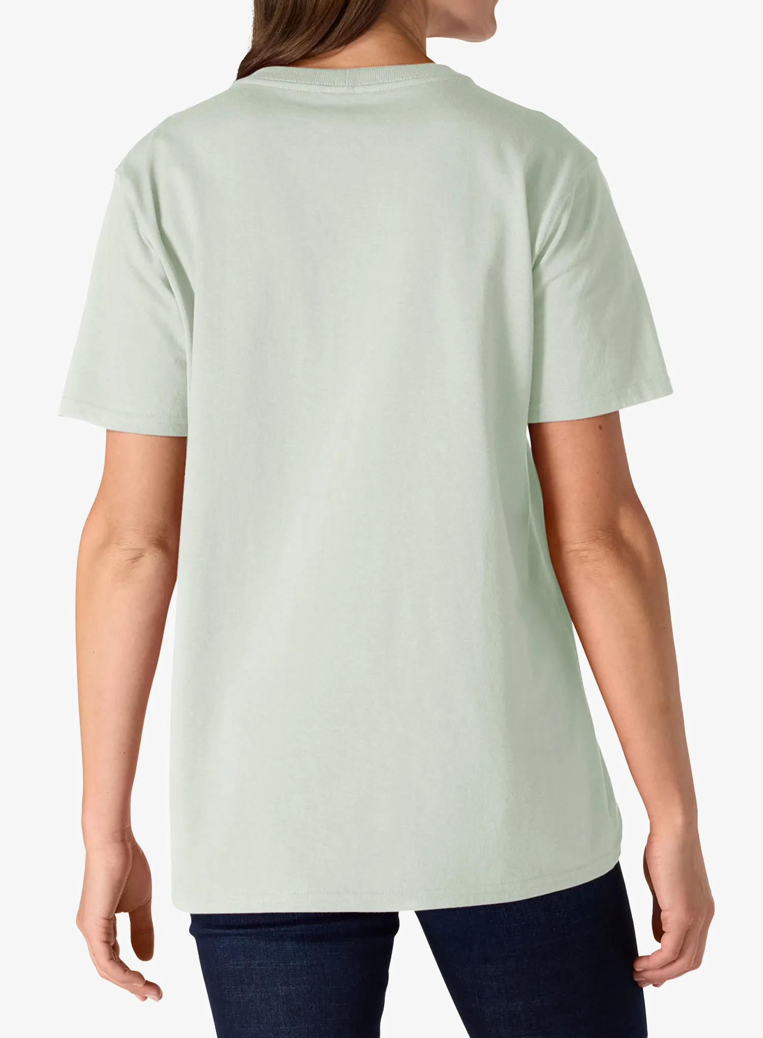 Дамска памучна тениска Carhartt Iconic WK87 Pocket T-Shirt - smoked teal