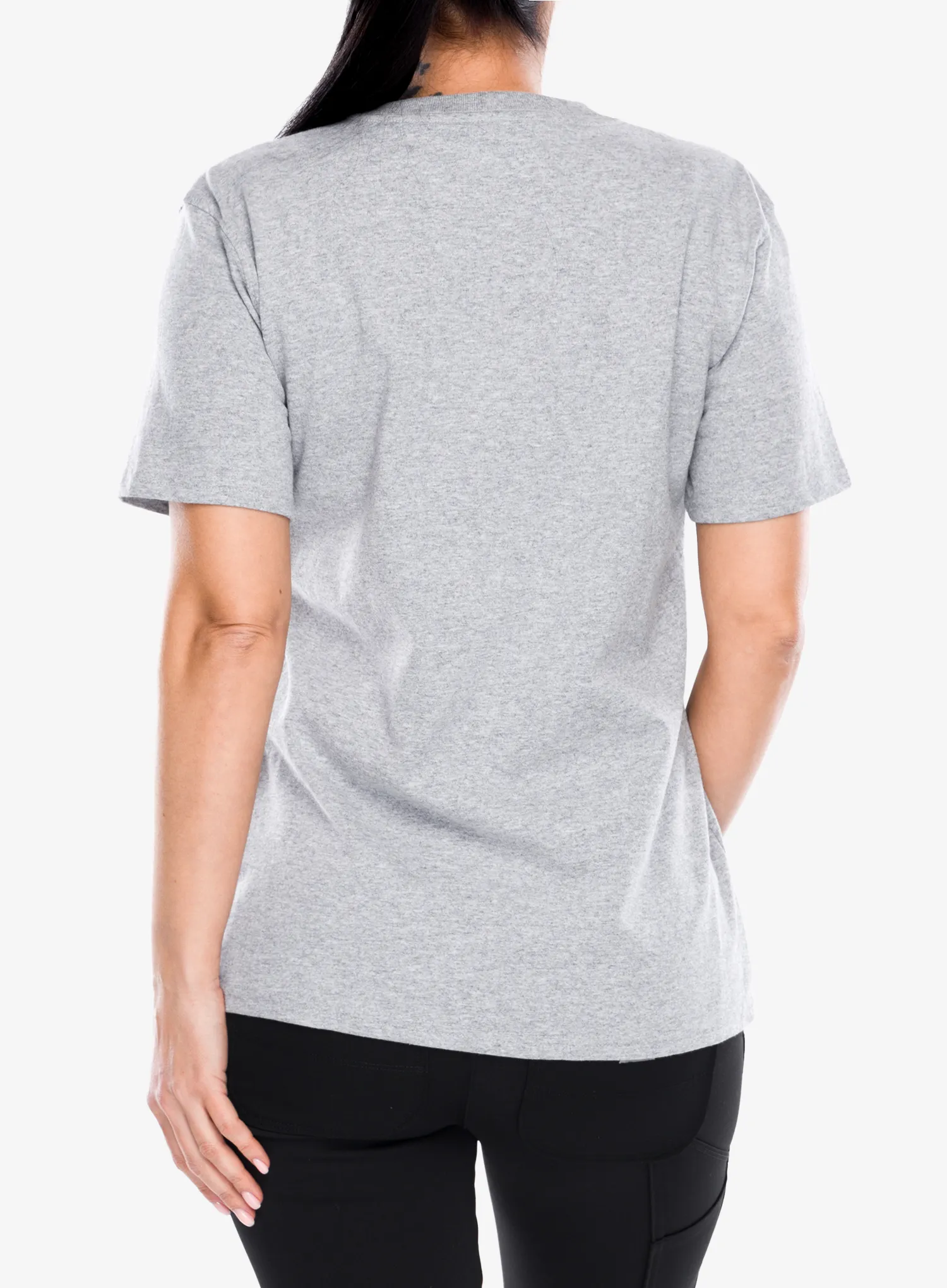 Дамска памучна тениска Carhartt Workwear Pocket S/S T-Shirt - heather grey