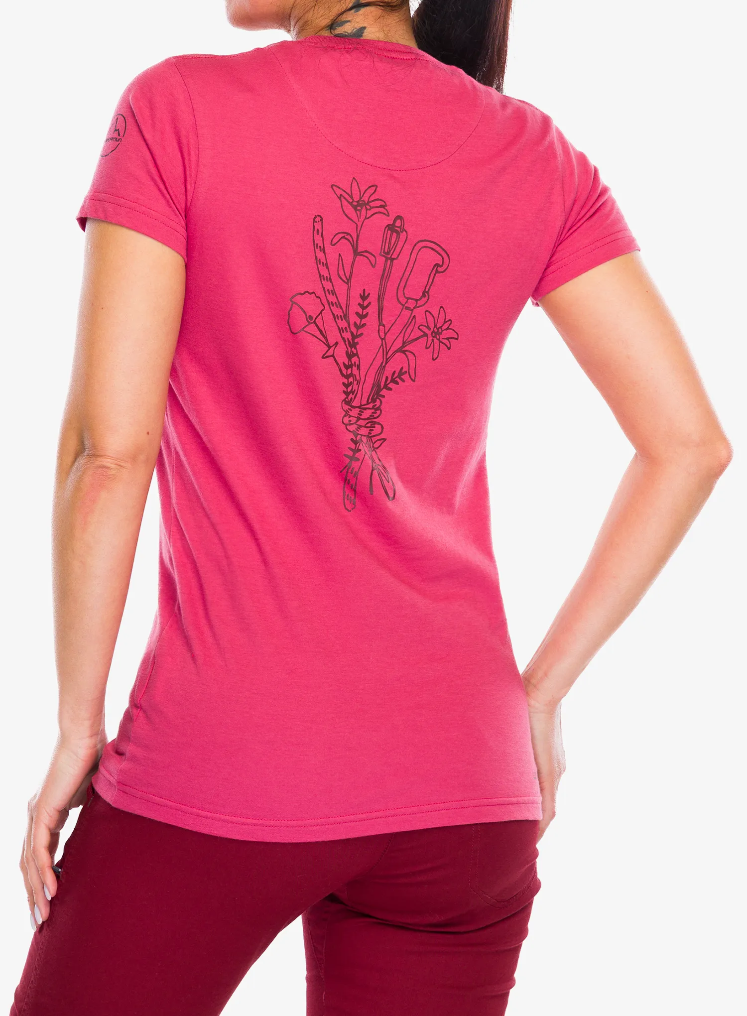 Дамска памучна тениска La Sportiva Climb Flower T-Shirt - rosebay