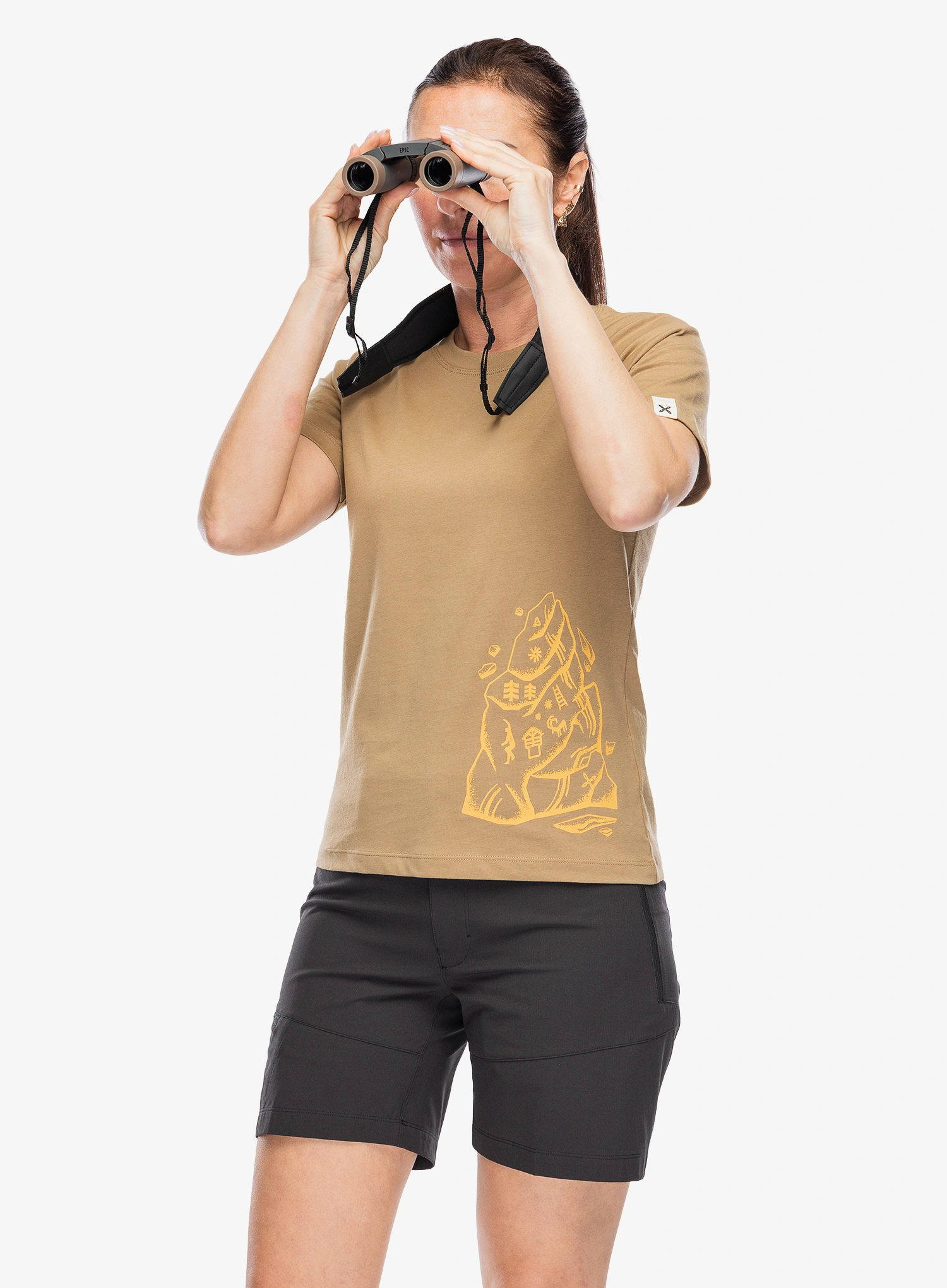 Дамска памучна тениска Montura Spire T-Shirt - beige desert 