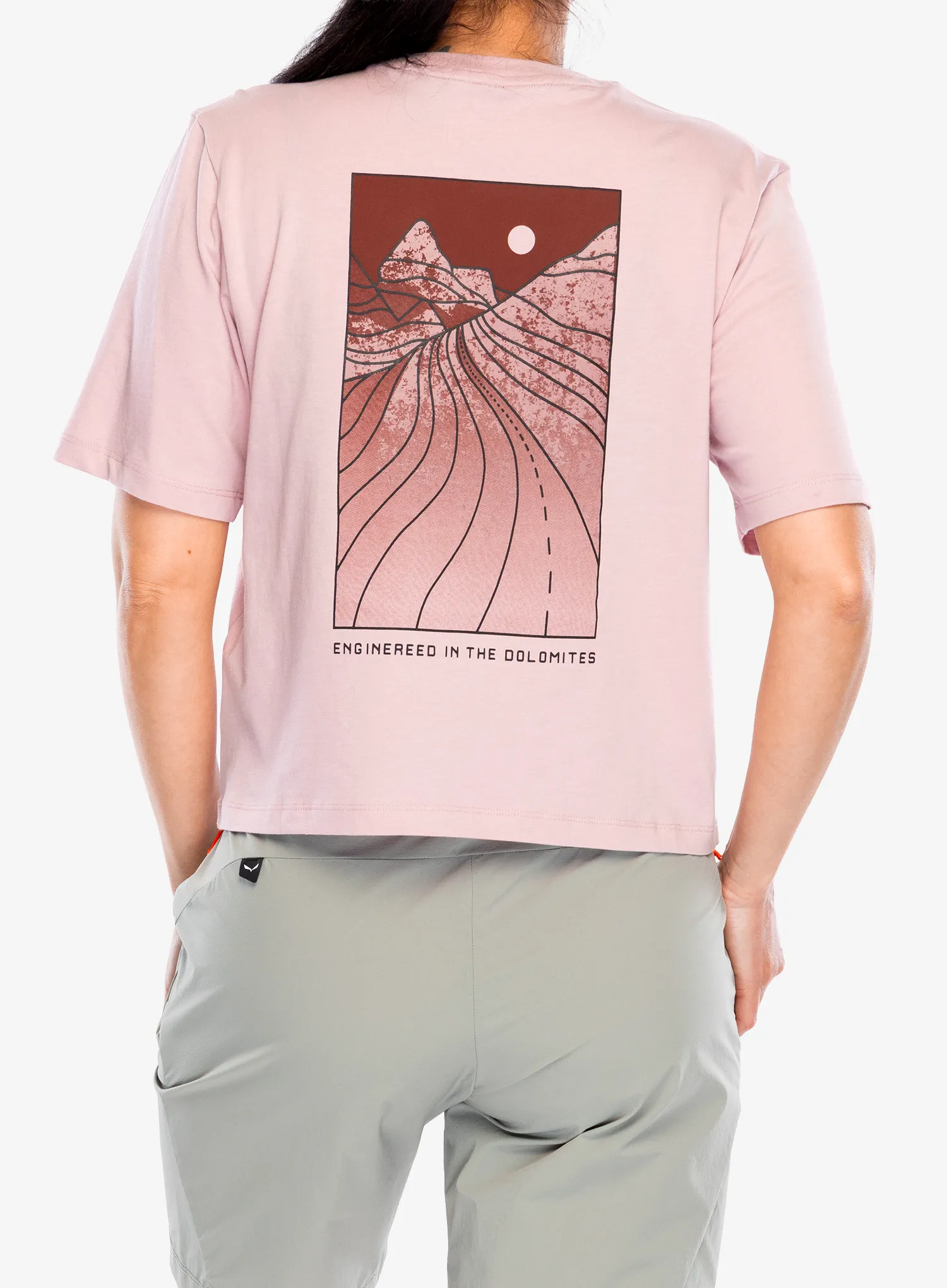 Дамска памучна тениска Salewa Eagle Sunset Loose T-Shirt - zephyr