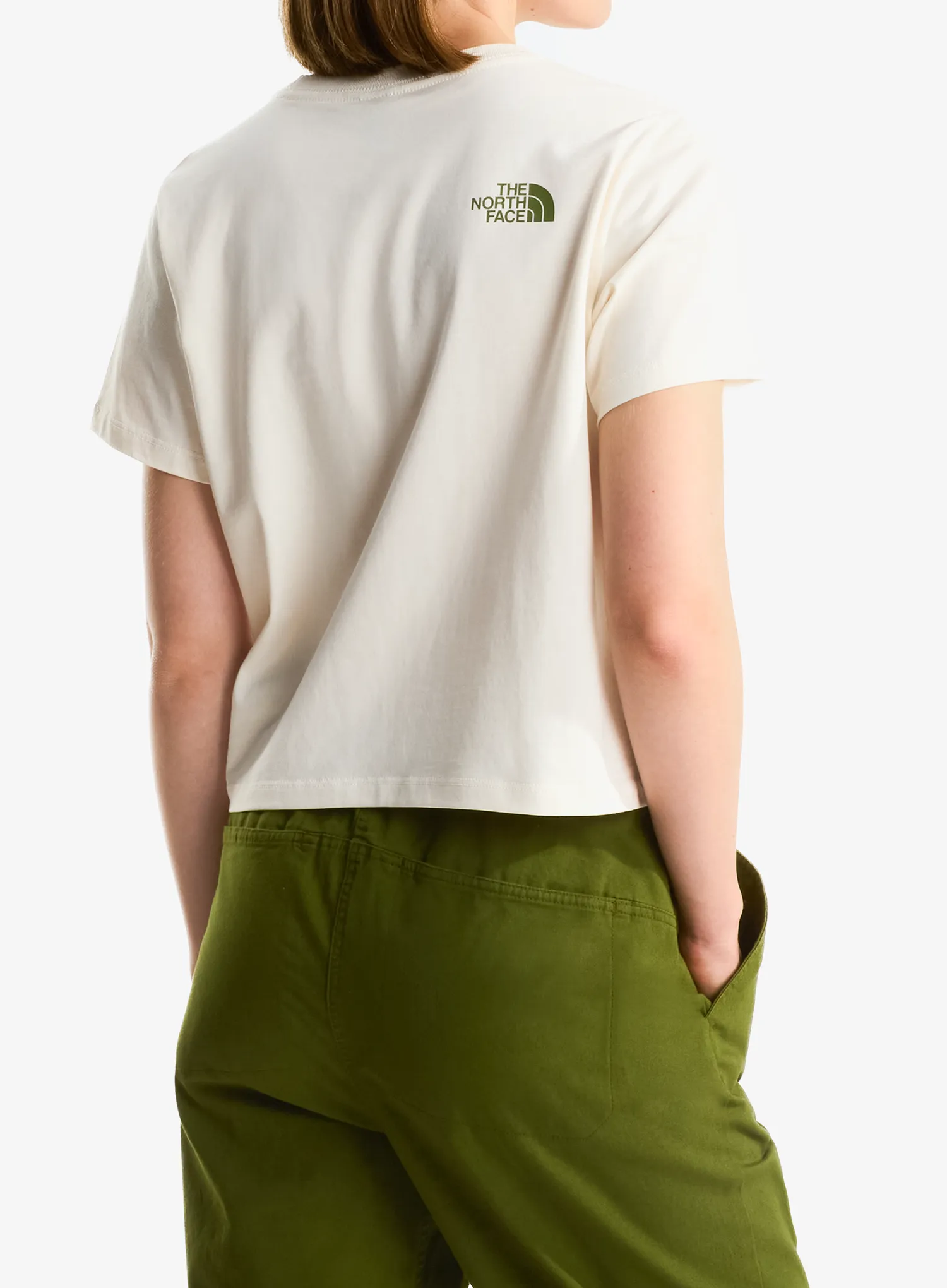 Дамска памучна тениска The North Face Flora Embro Regular Short Sleeve Tee - white dune