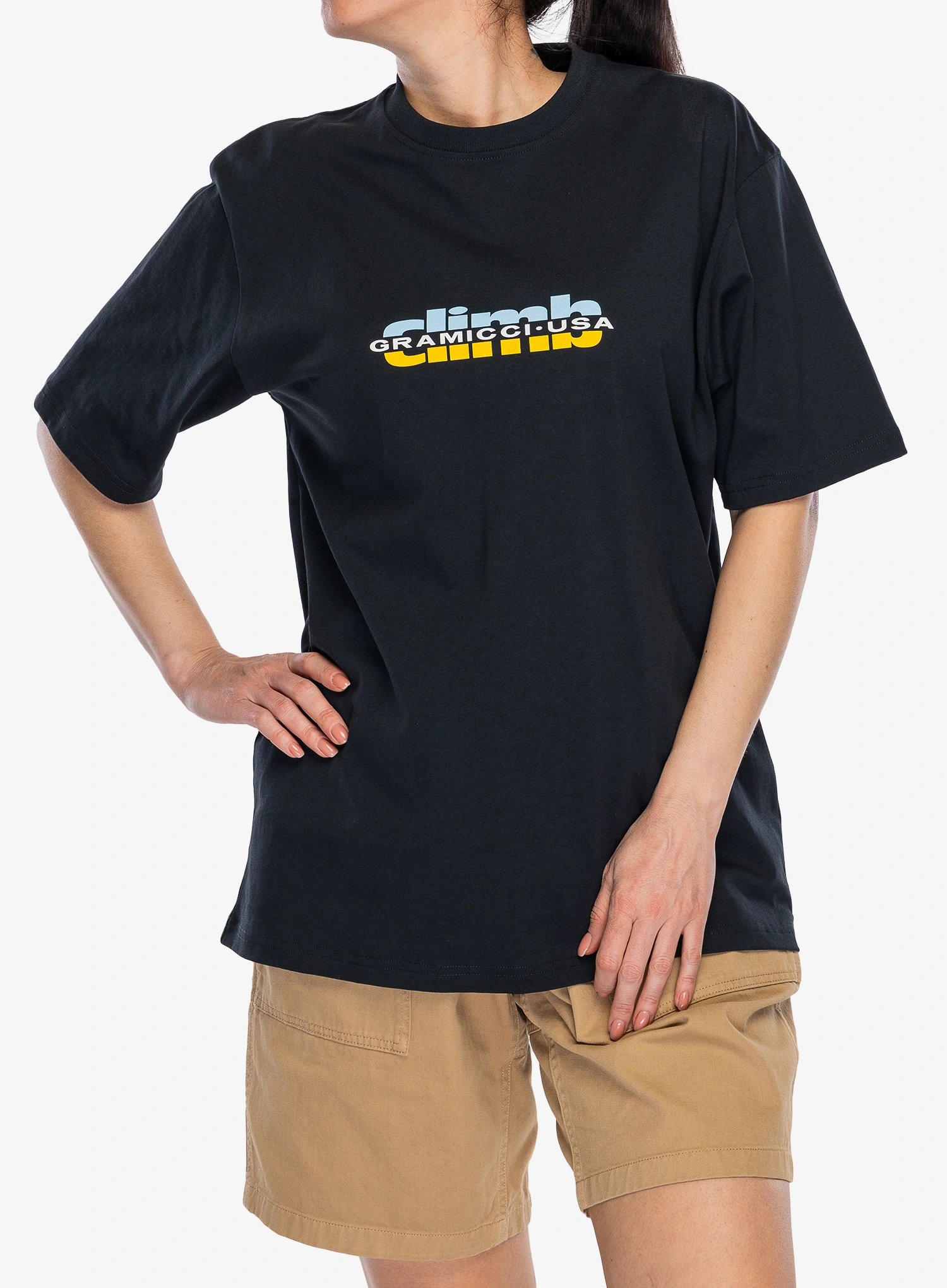Памучна тениска Gramicci Climb Tee - vintage black
