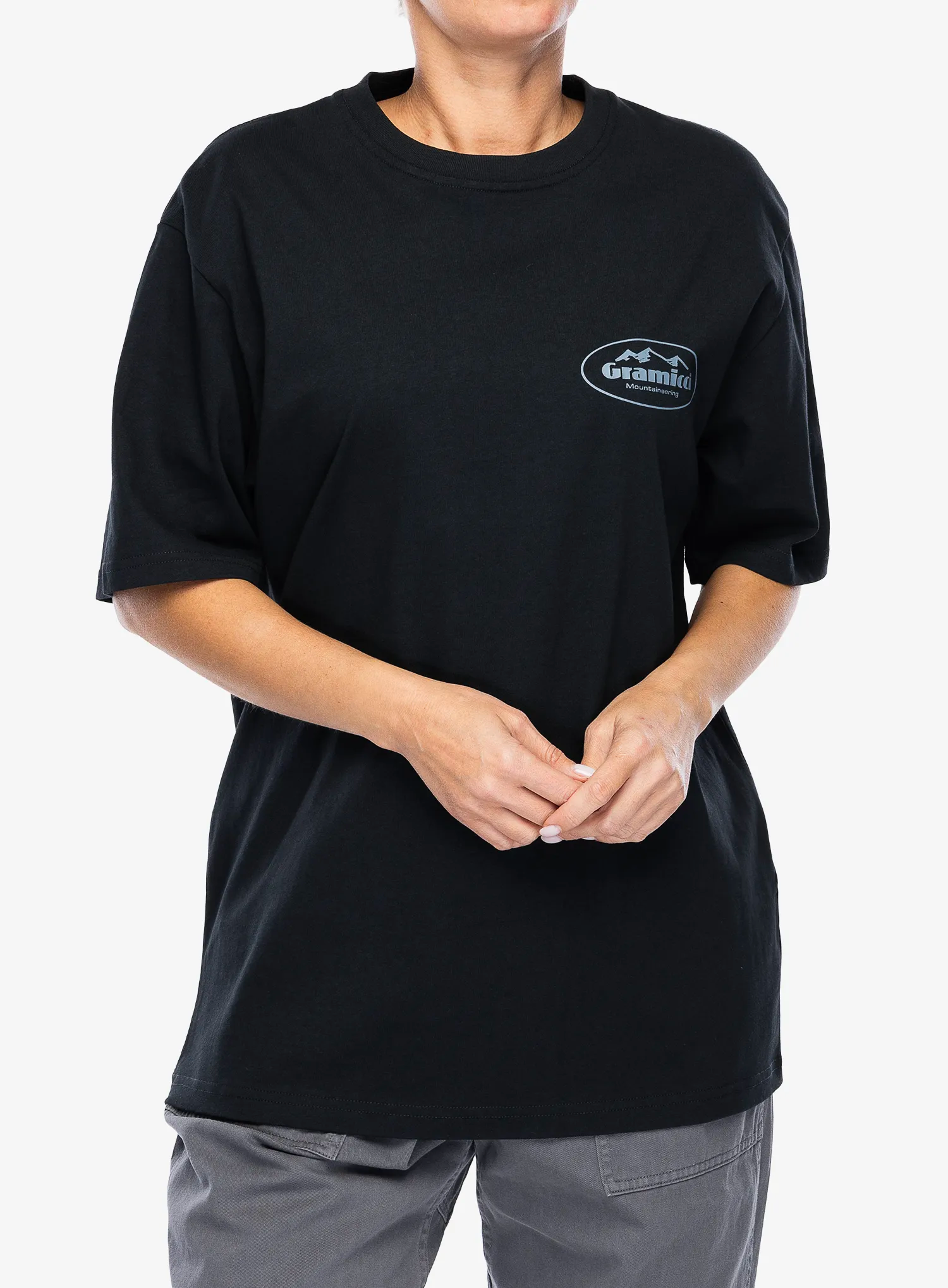 Памучна тениска Gramicci Mountaineering Tee - vintage black
