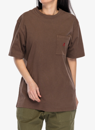 Памучна тениска Gramicci One Point Tee Pigment Dyed - brown pigment