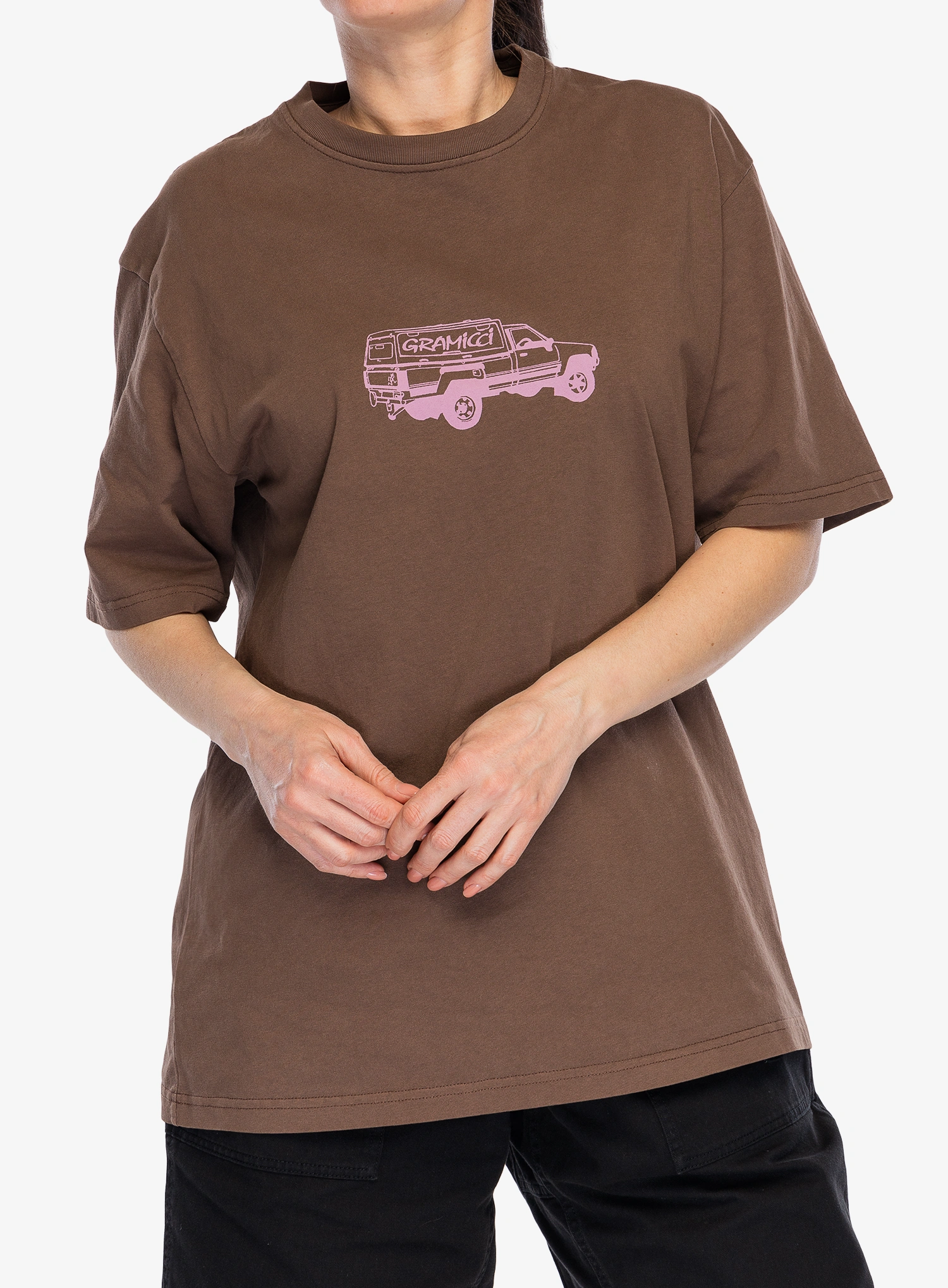 Памучна тениска Gramicci Truck Tee - brown pigment