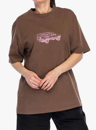 Памучна тениска Gramicci Truck Tee - brown pigment